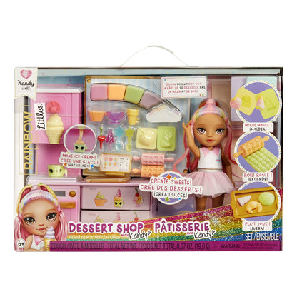 Rainbow High Littles Dessert Shop Playset with Kandy Doll