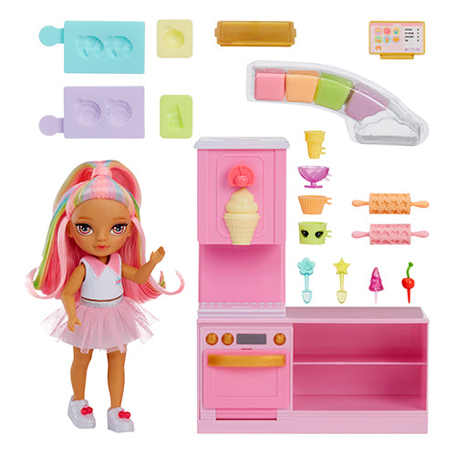Rainbow High Littles Dessert Shop Playset with Kandy Doll