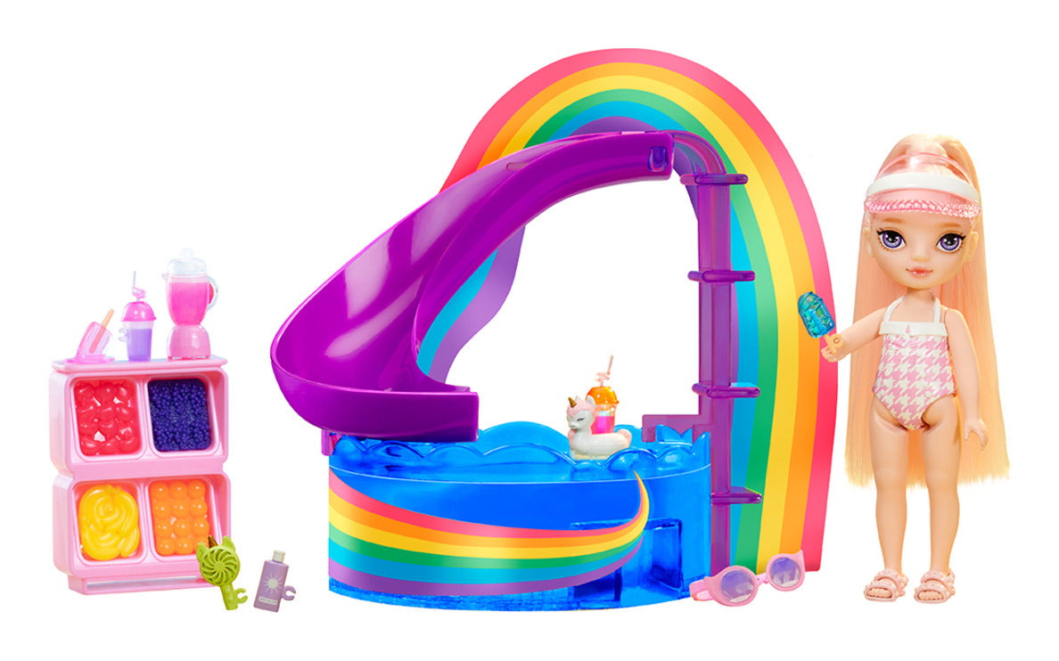 Rainbow High Littles Pool Day Playset with Blush Doll