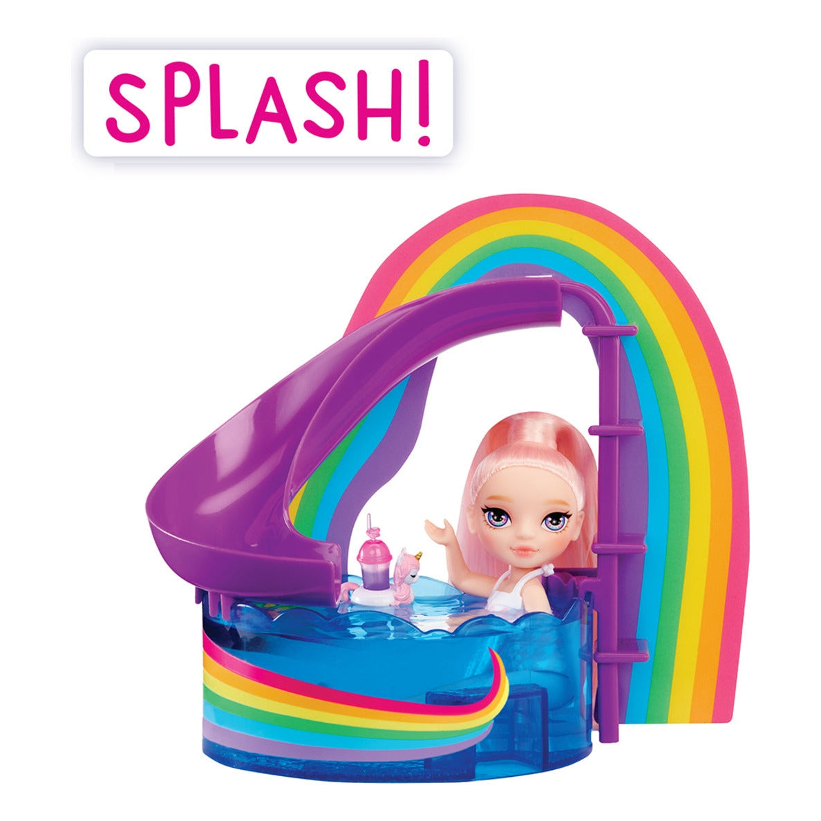 Rainbow High Littles Pool Day Playset with Blush Doll