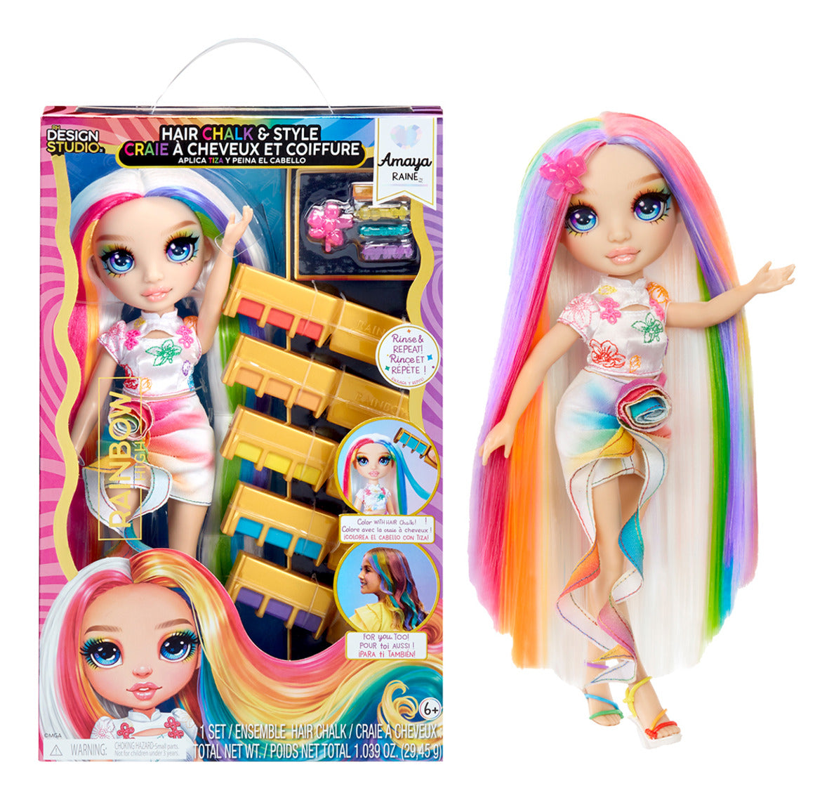 Rainbow High Hair Chalk & Style Doll Amaya Raine