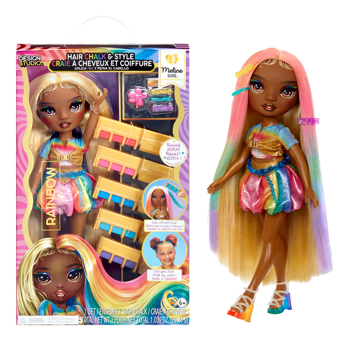 Rainbow High Hair Chalk & Style Doll Meline Gold