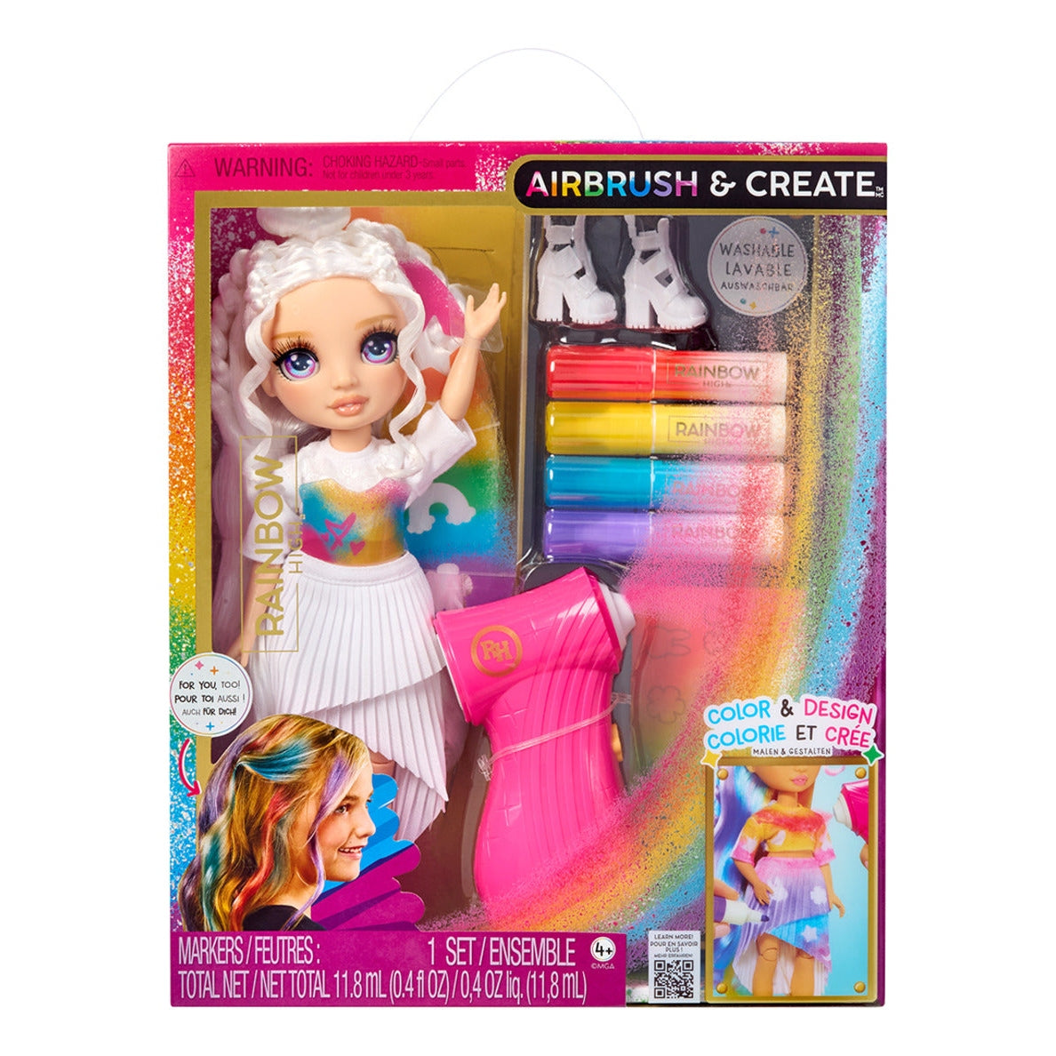 Rainbow High Air Brush & Create DIY Fashion Doll – Purple Eyes