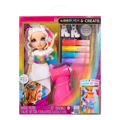 Rainbow High Air Brush & Create DIY Fashion Doll – Purple Eyes