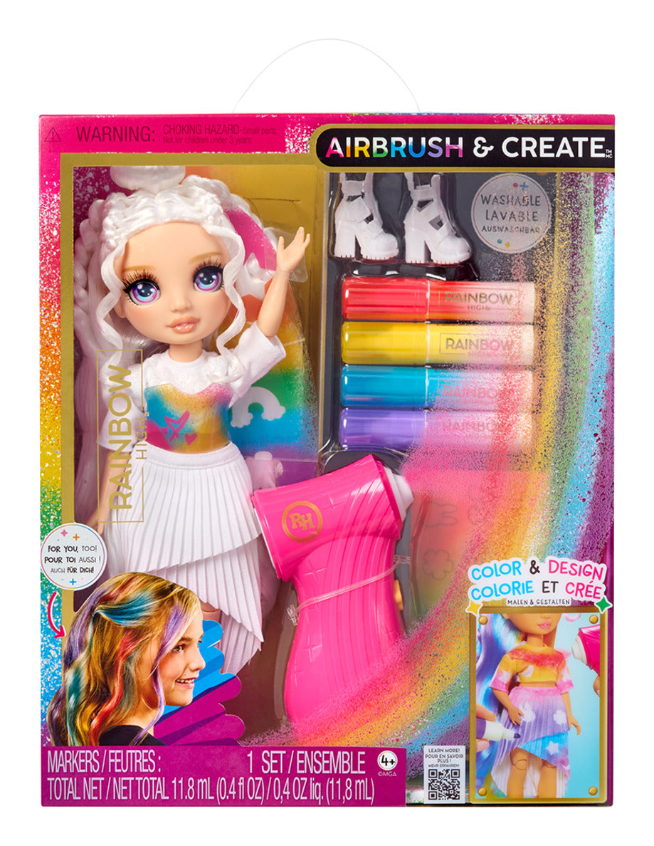Rainbow High Air Brush & Create DIY Fashion Doll – Purple Eyes