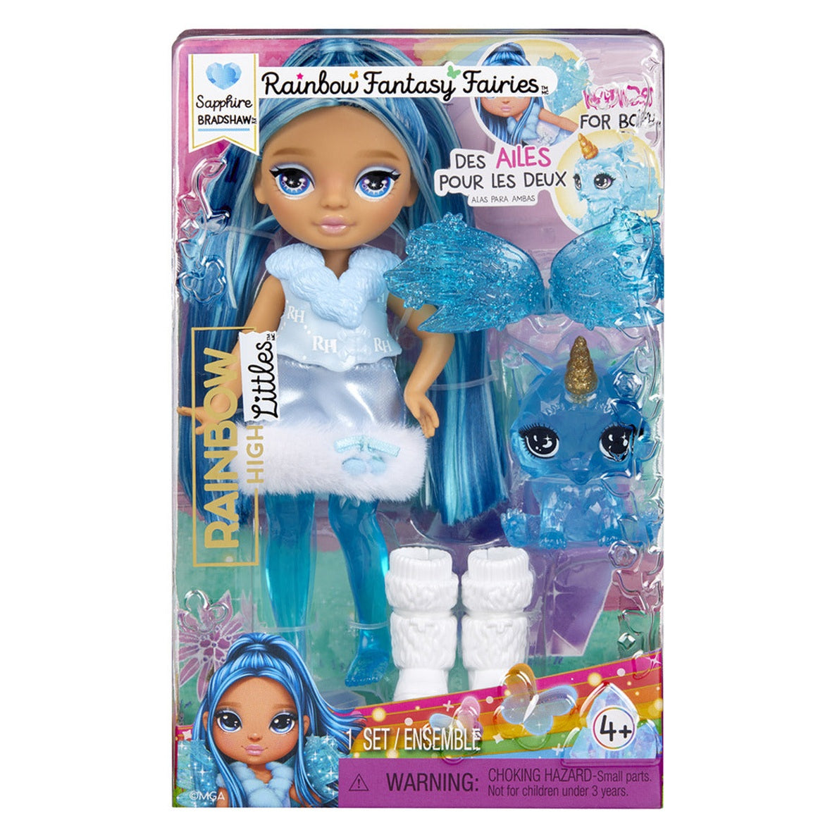 Rainbow High Littles Rainbow Fantasy Fairies Sapphire Doll with Pet