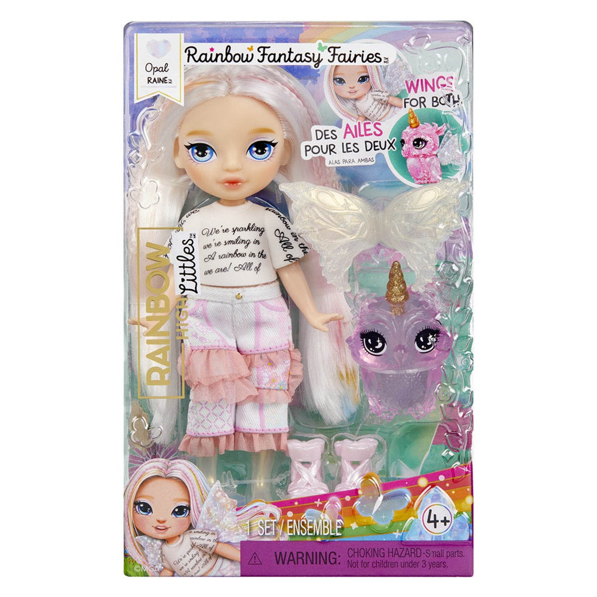 Rainbow High Littles Rainbow Fantasy Fairies Opal Doll with Owl Pet