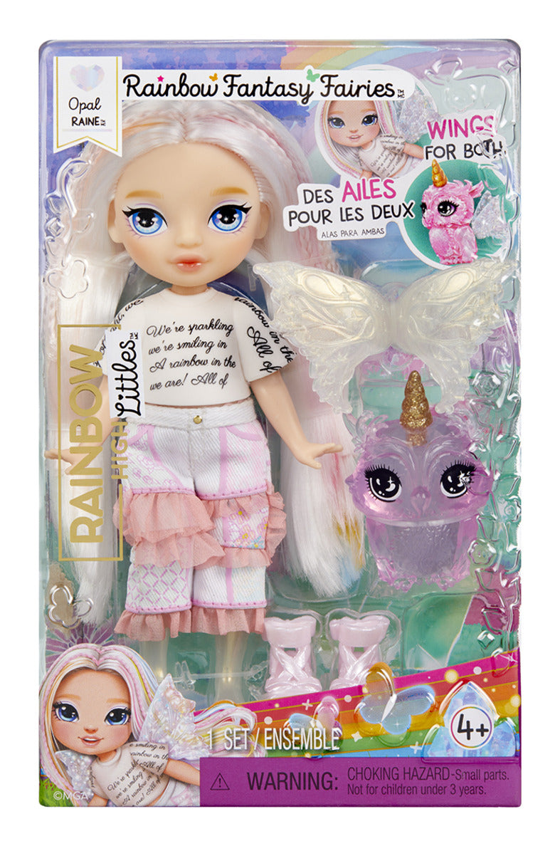 Rainbow High Littles Rainbow Fantasy Fairies Opal Doll with Owl Pet