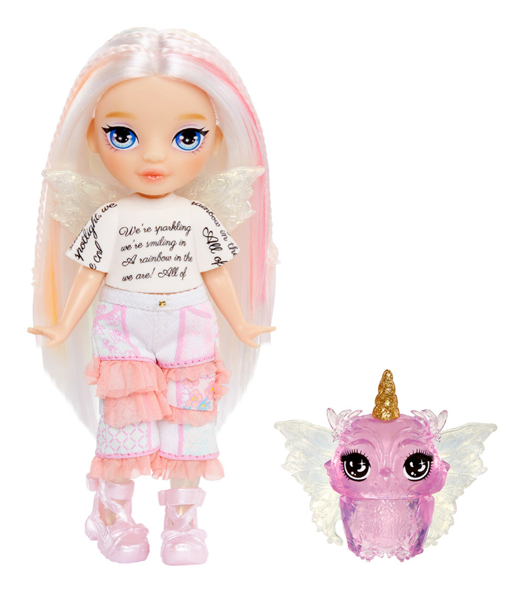 Rainbow High Littles Rainbow Fantasy Fairies Opal Doll with Owl Pet