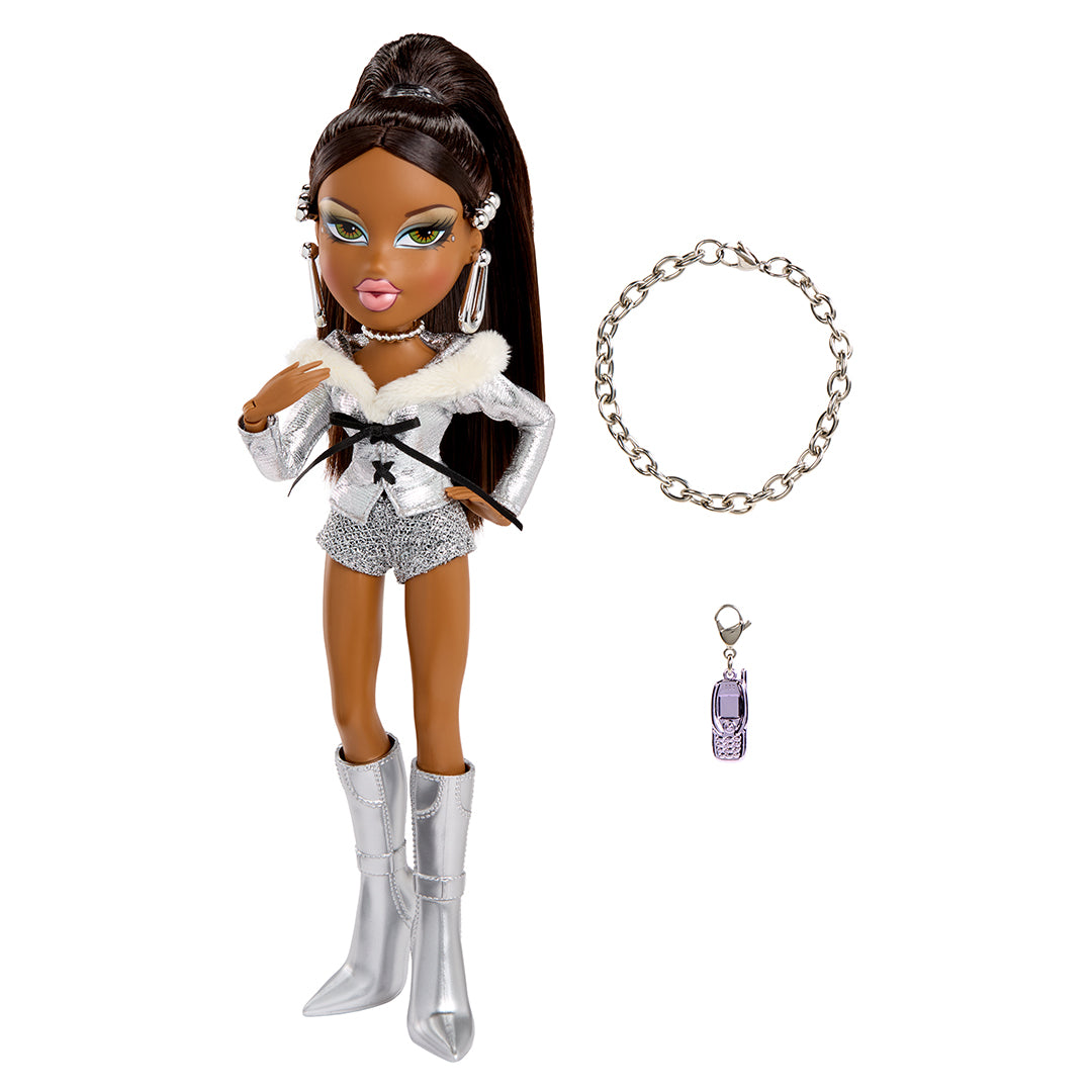Bratz Charmz Sasha Fashion Doll with Collectible Bracelet and Charm