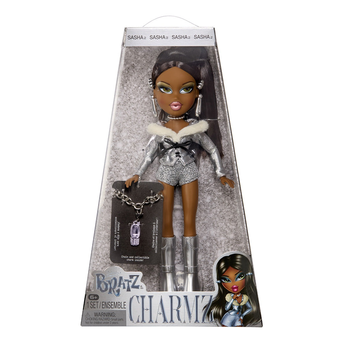 Bratz Charmz Sasha Fashion Doll with Collectible Bracelet and Charm