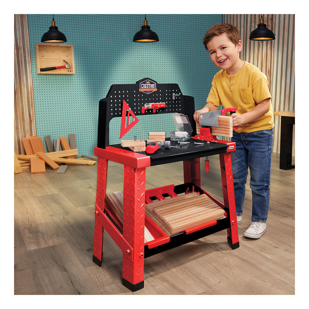 Little Tikes Creative Construction Workbench with 15+ Accessories