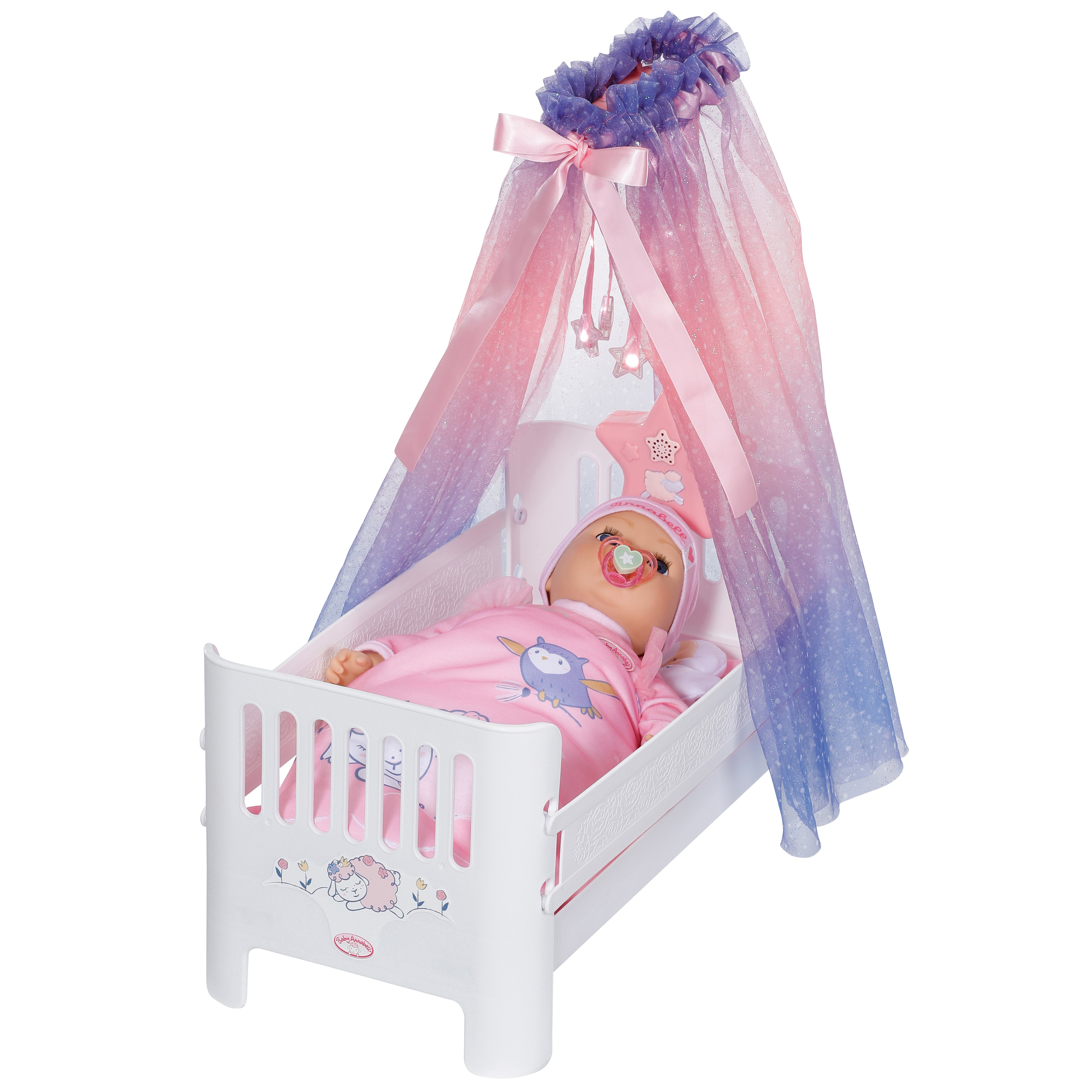 Baby Annabell Sweet Dreams Bed with Light-Up Canopy