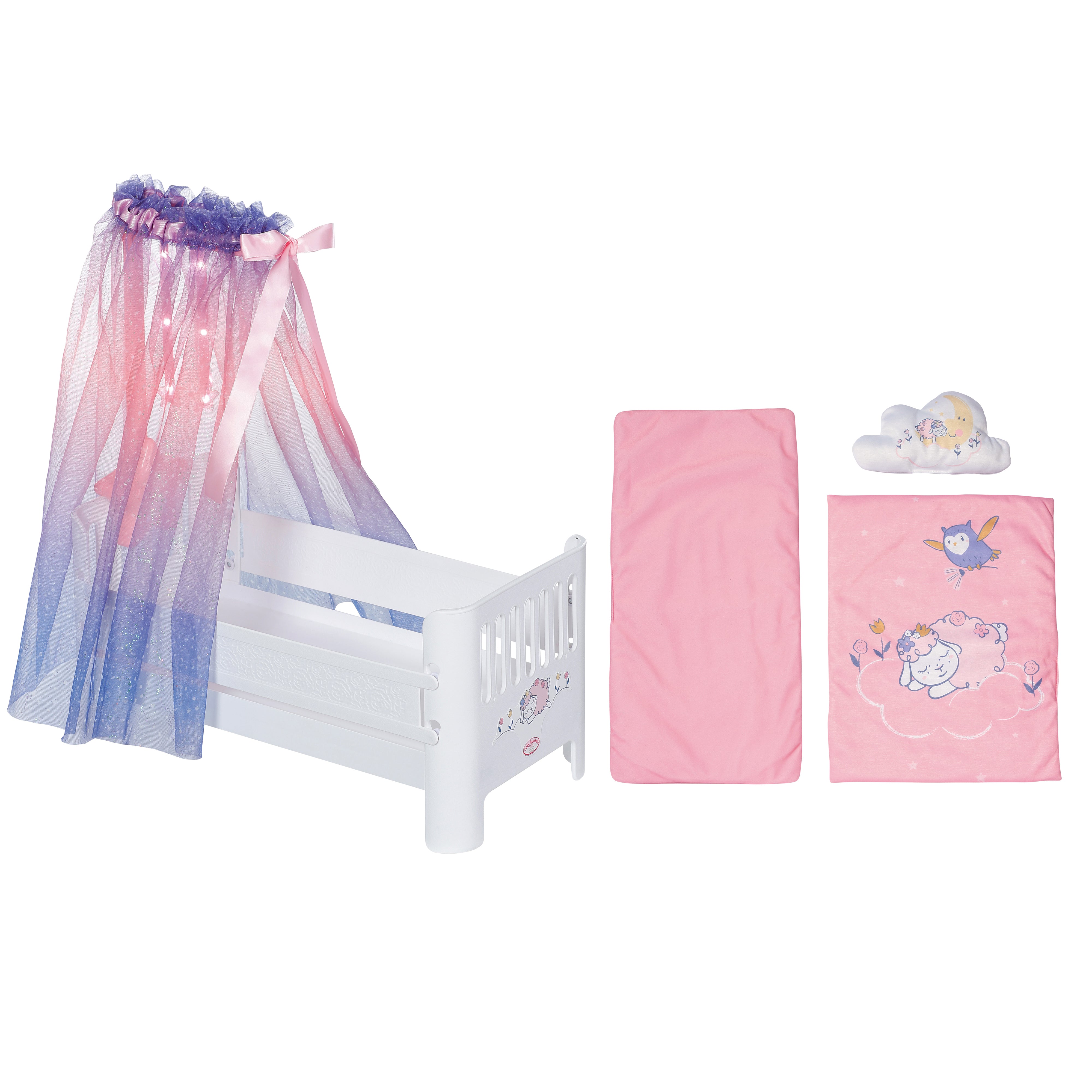 Baby Annabell Sweet Dreams Bed with Light-Up Canopy