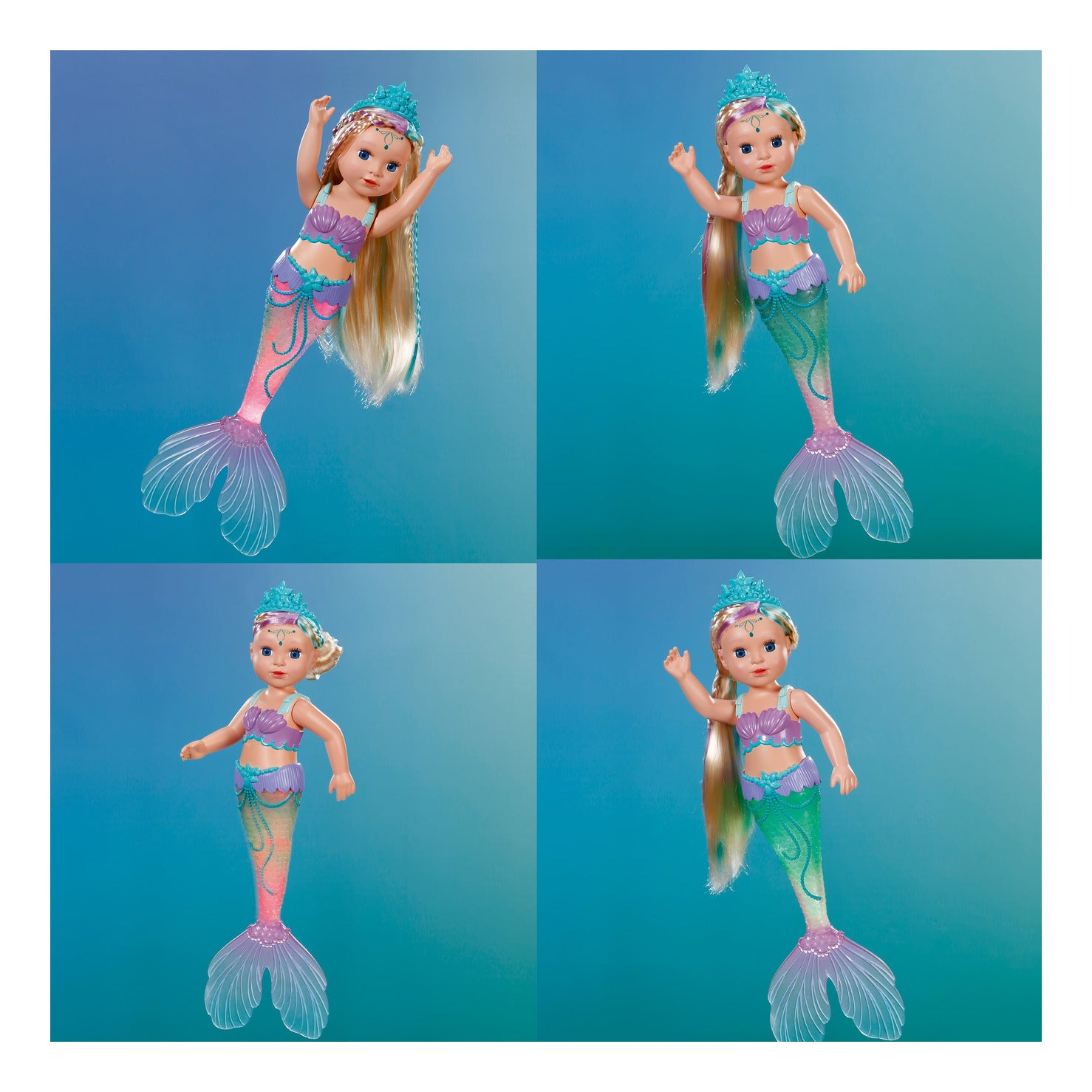 BABY born Mermaid 43cm Doll with Colour-Changing Light-Up Tail