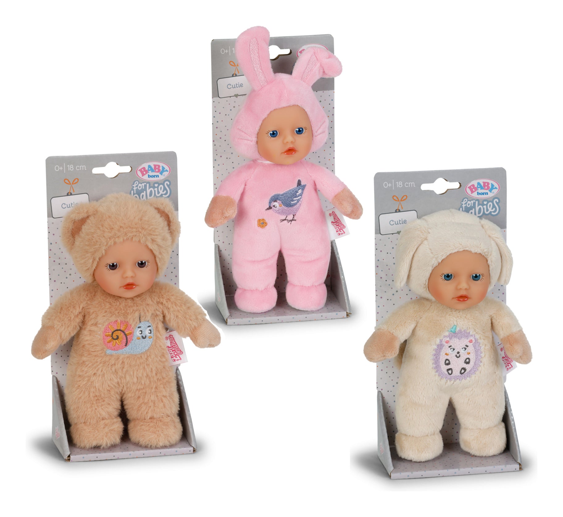 BABY born for Babies Cutie 18cm Soft Doll – 3 Assorted