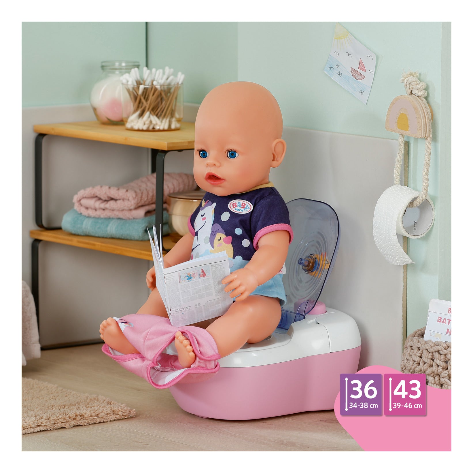 BABY born Interactive Poo-Poo Toilet with Sounds for 36cm and 43cm Dolls