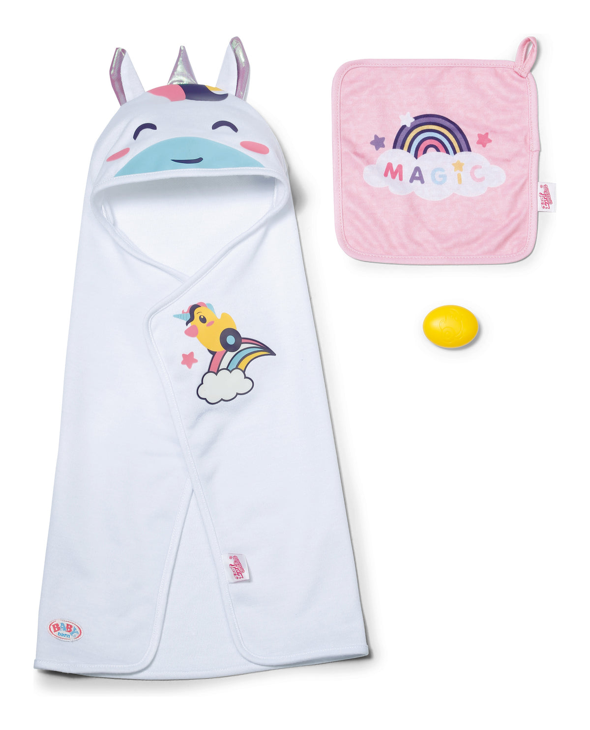 ** Baby Born Hooded Towel Set Unicorn