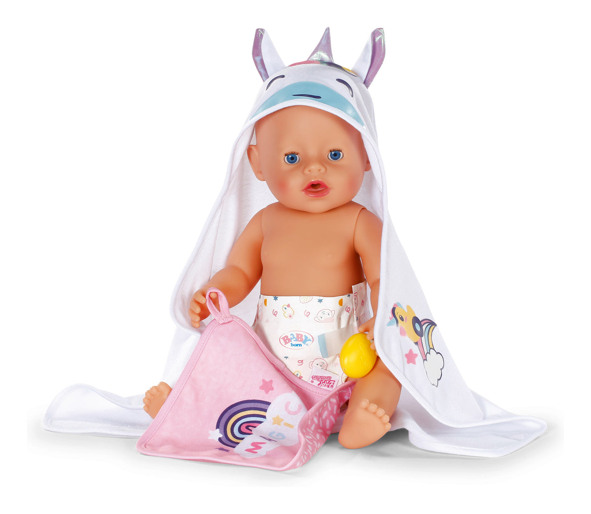 ** Baby Born Hooded Towel Set Unicorn