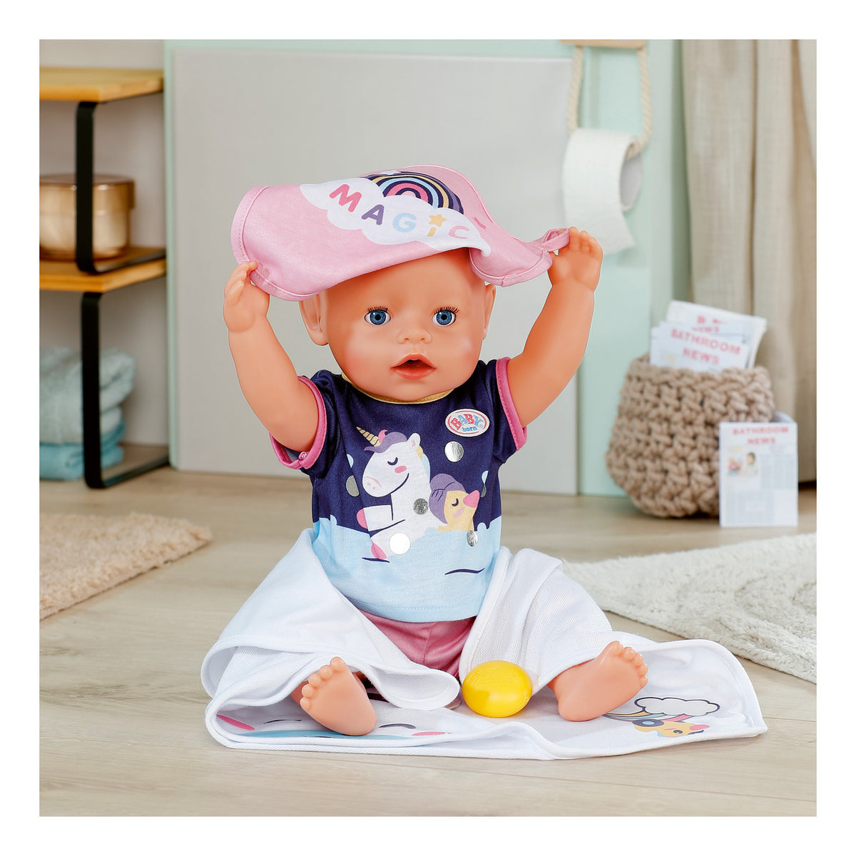 ** Baby Born Hooded Towel Set Unicorn