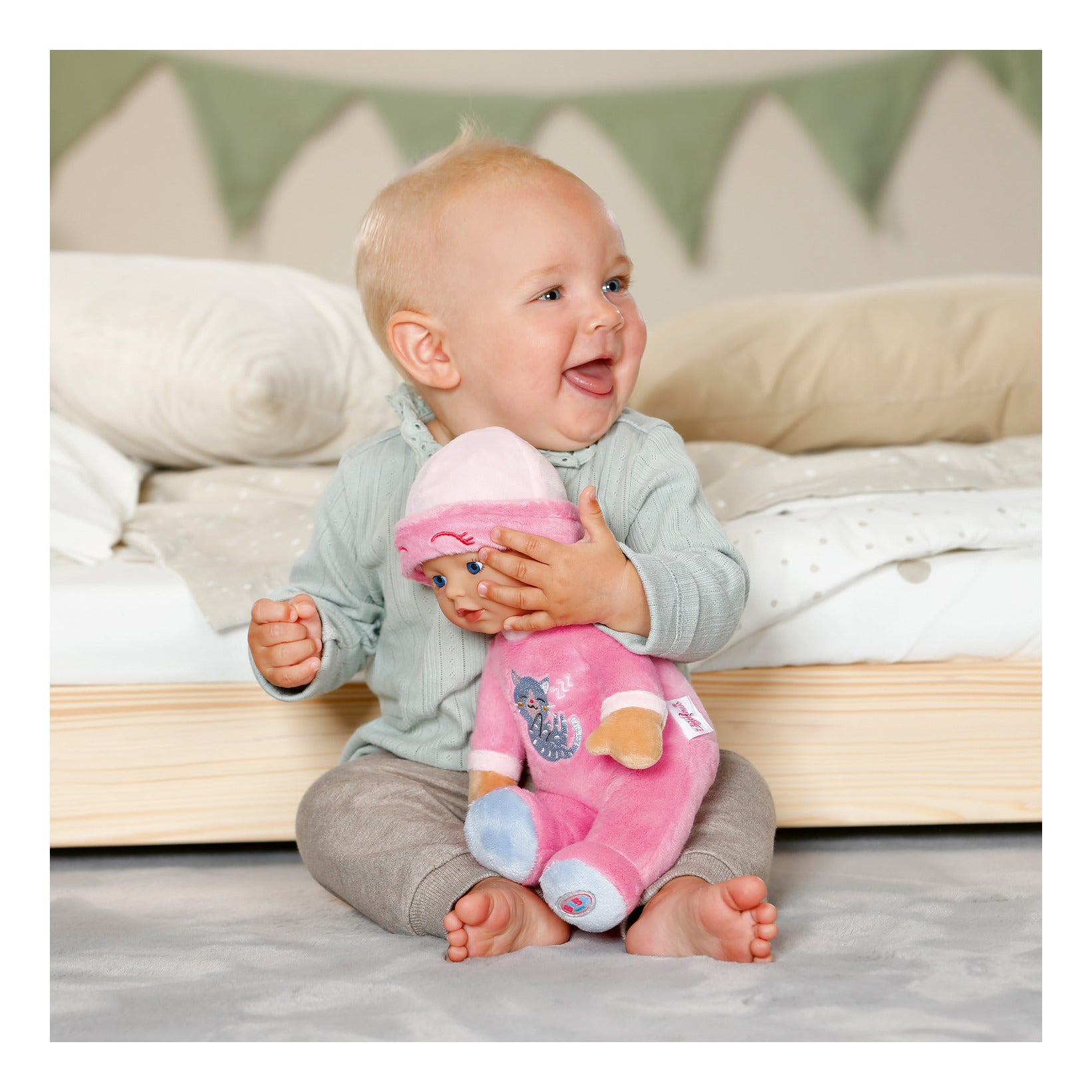 BABY born for babies Sleepy Pink Soft Doll with Rattle 30cm