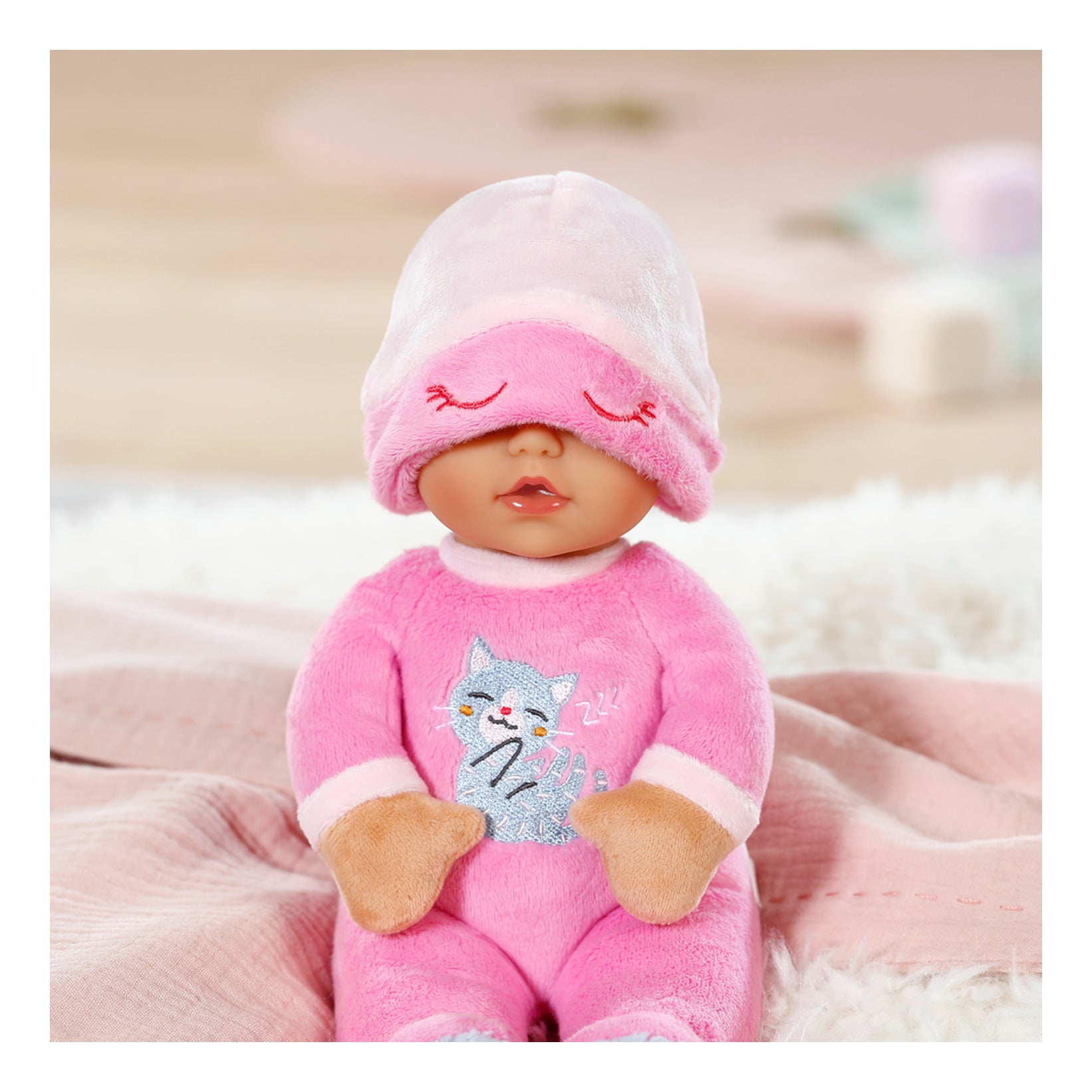 BABY born for babies Sleepy Pink Soft Doll with Rattle 30cm