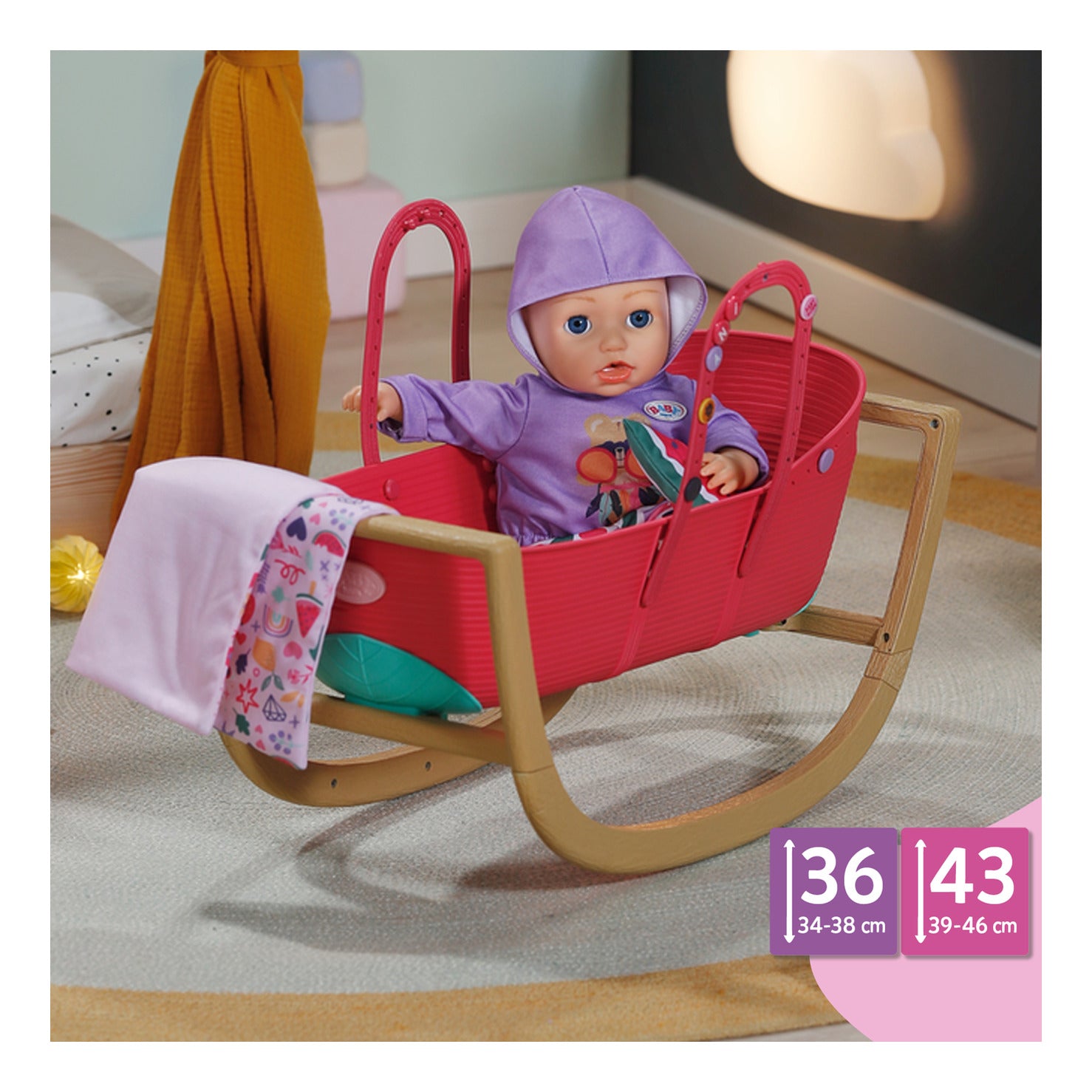 BABY born 3-in-1 Bassinet Pinplay with Rocking Stand