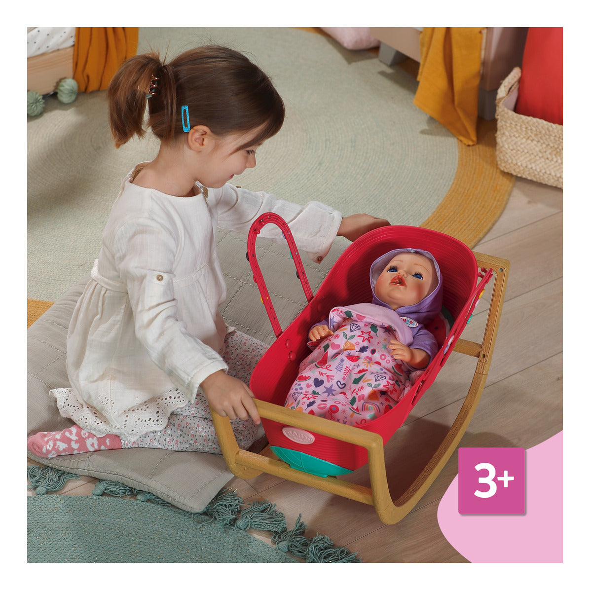 BABY born 3-in-1 Bassinet Pinplay with Rocking Stand
