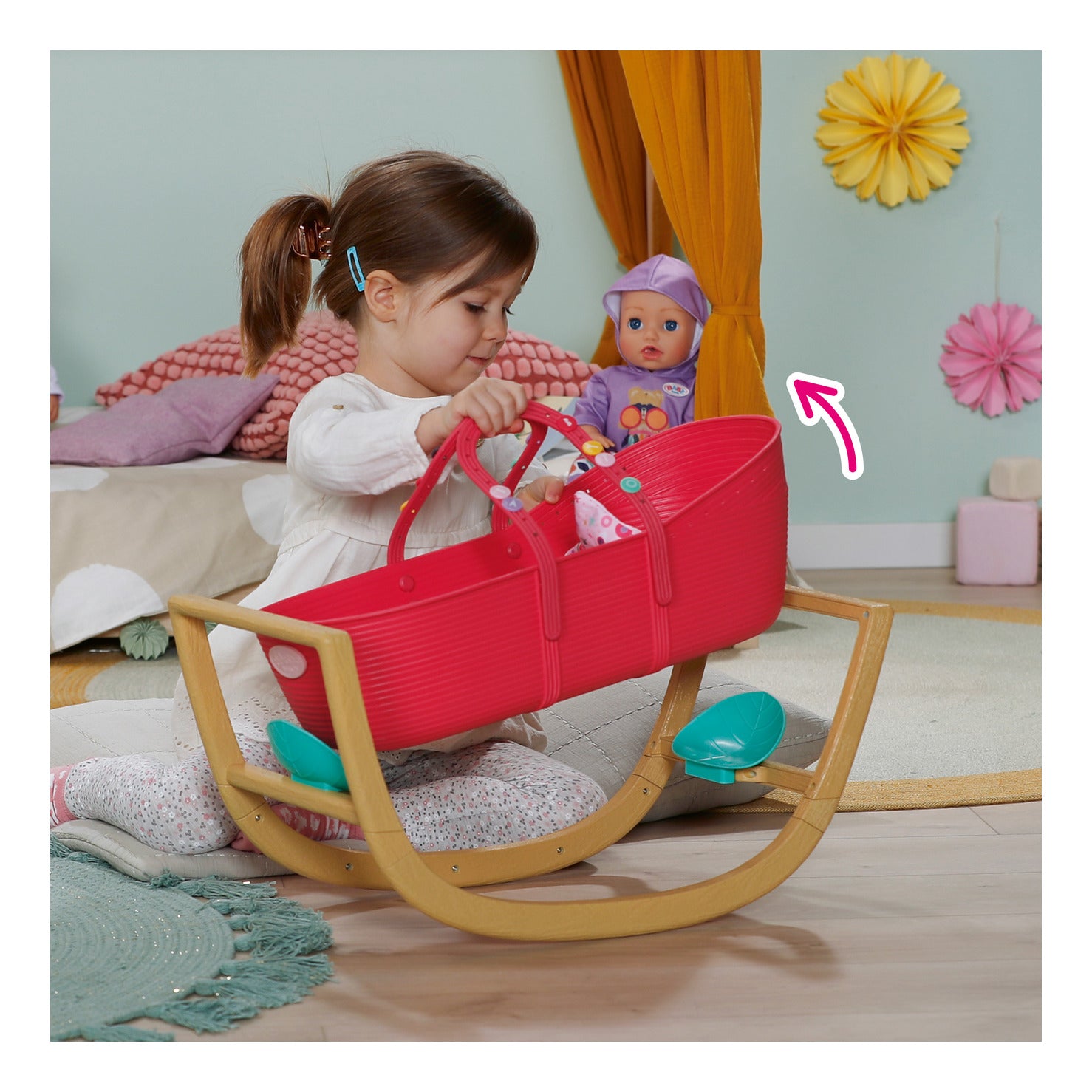 BABY born 3-in-1 Bassinet Pinplay with Rocking Stand
