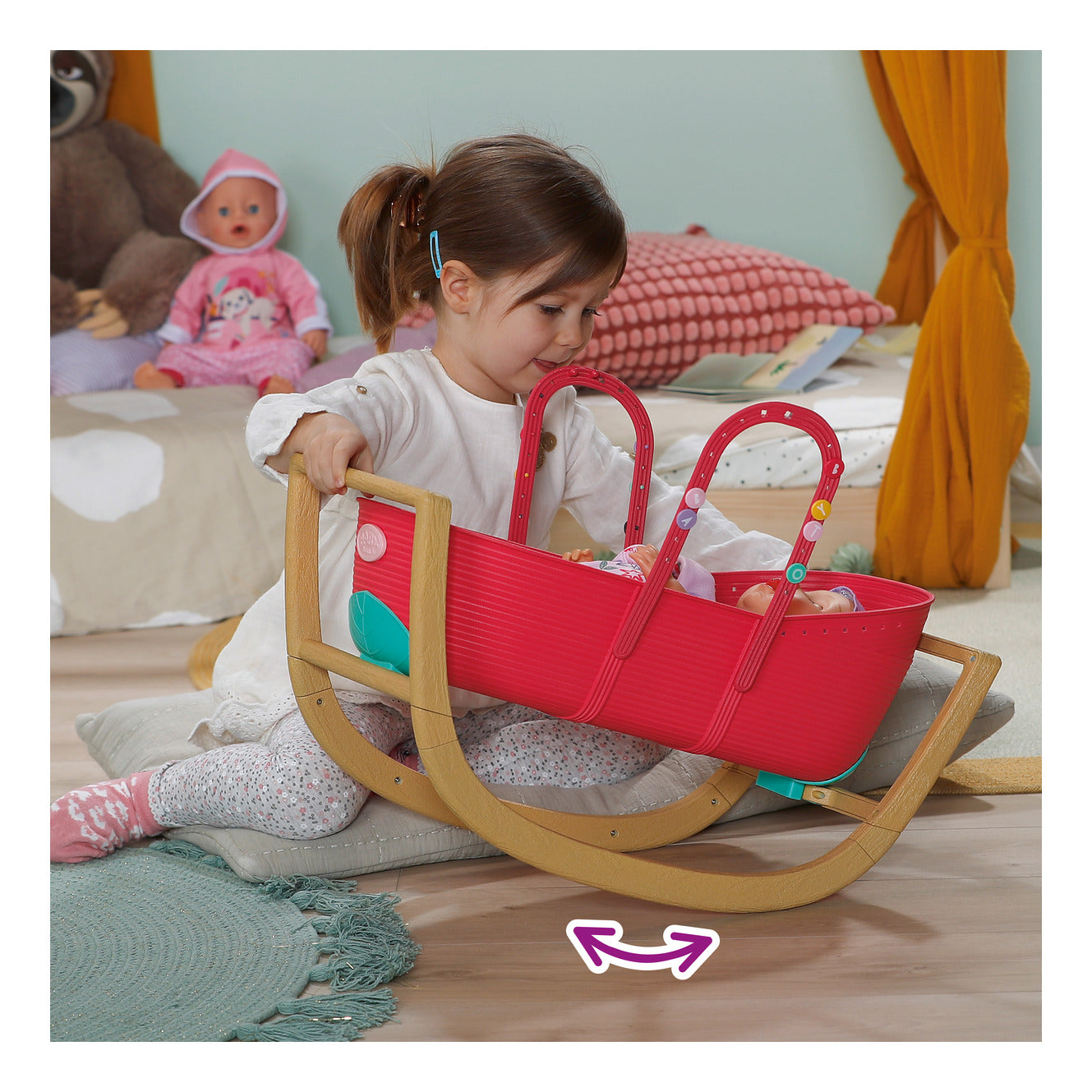 BABY born 3-in-1 Bassinet Pinplay with Rocking Stand