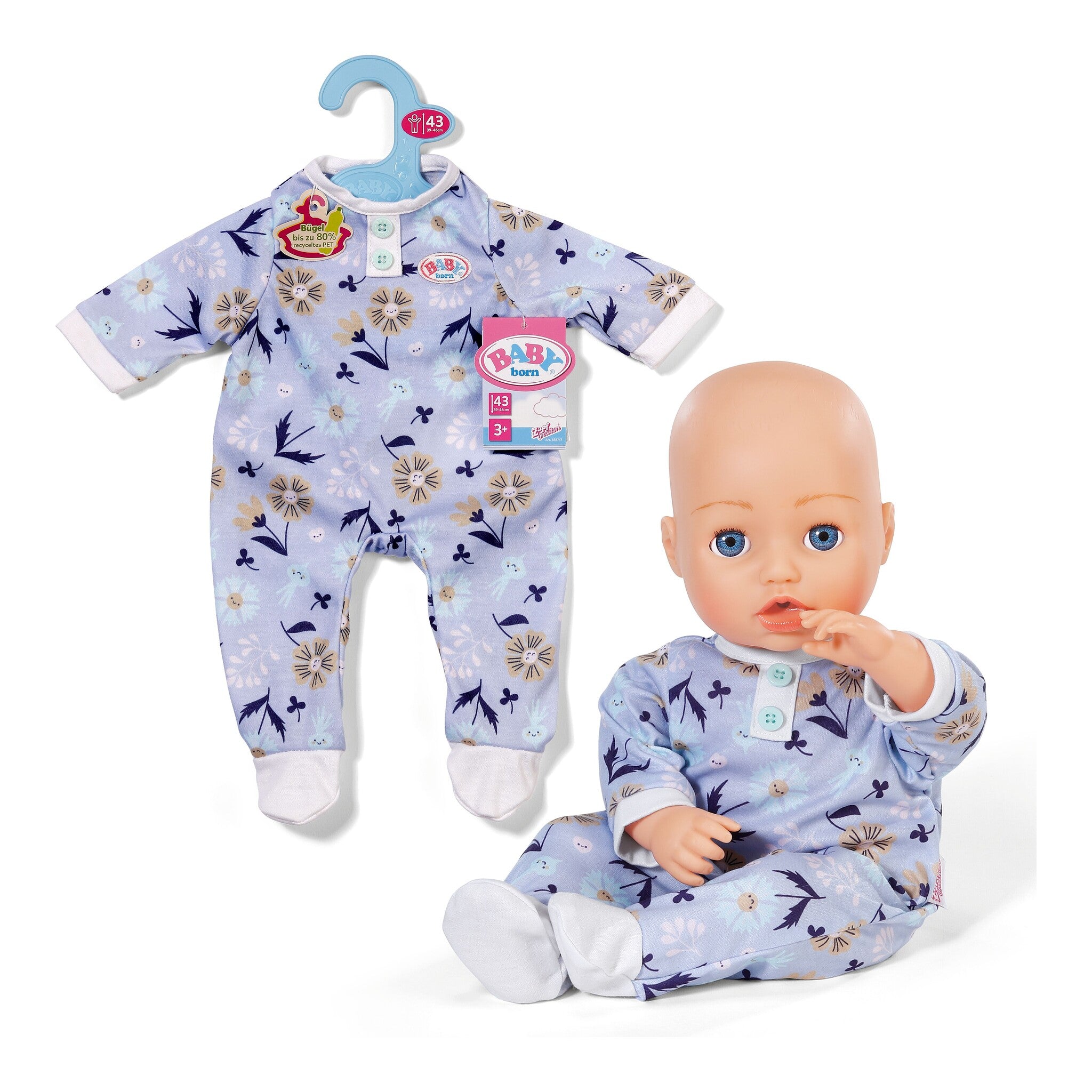 BABY born Blue Floral Romper Outfit for 43cm Dolls