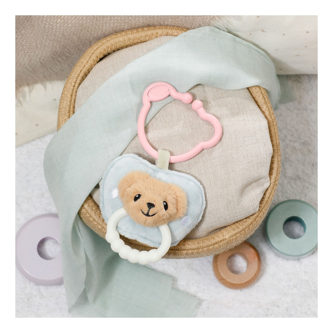 BABY born for babies Plush Dummy with Teething Ring
