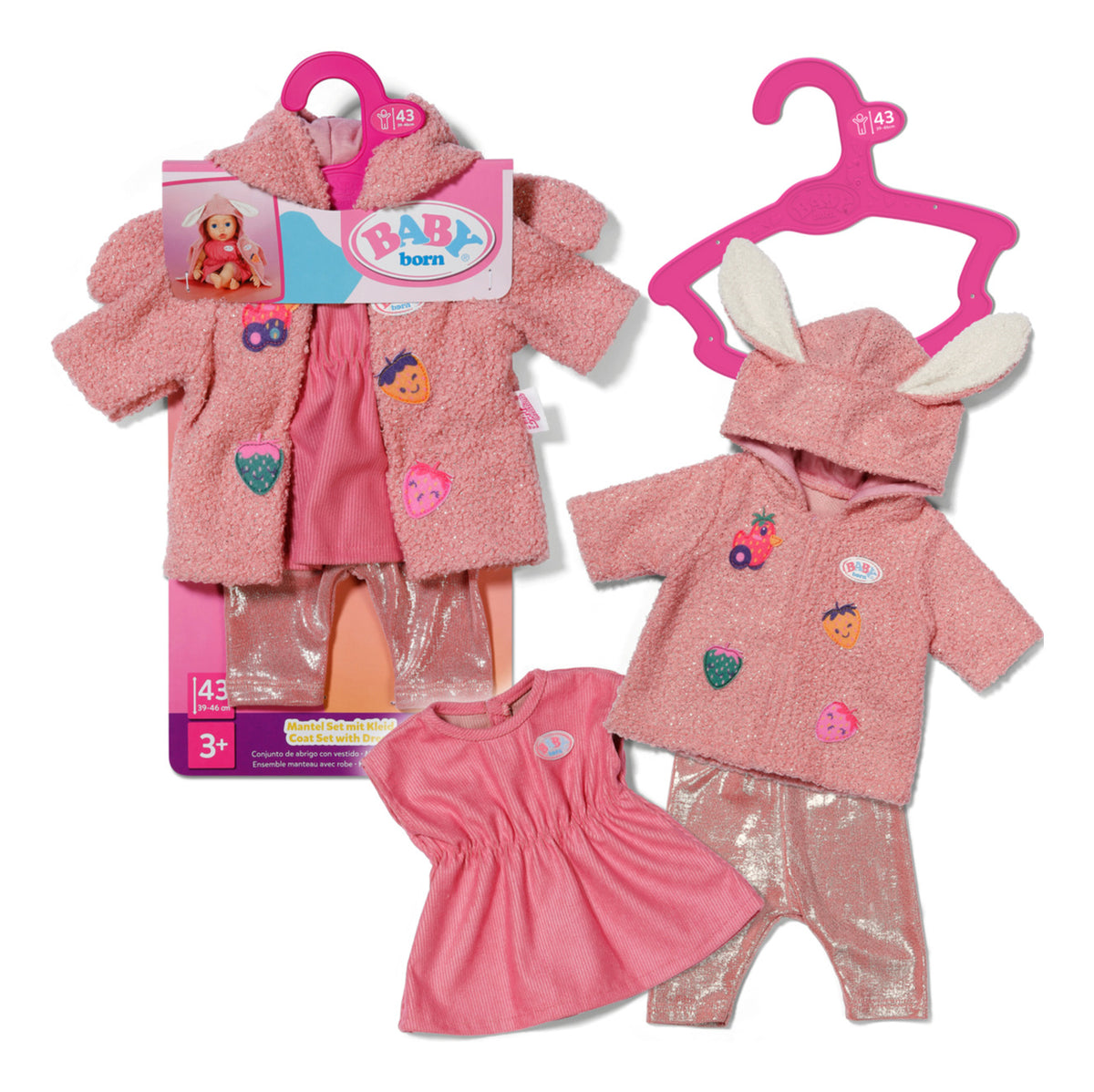 ** Baby Born Coat Set With Dress 43cm