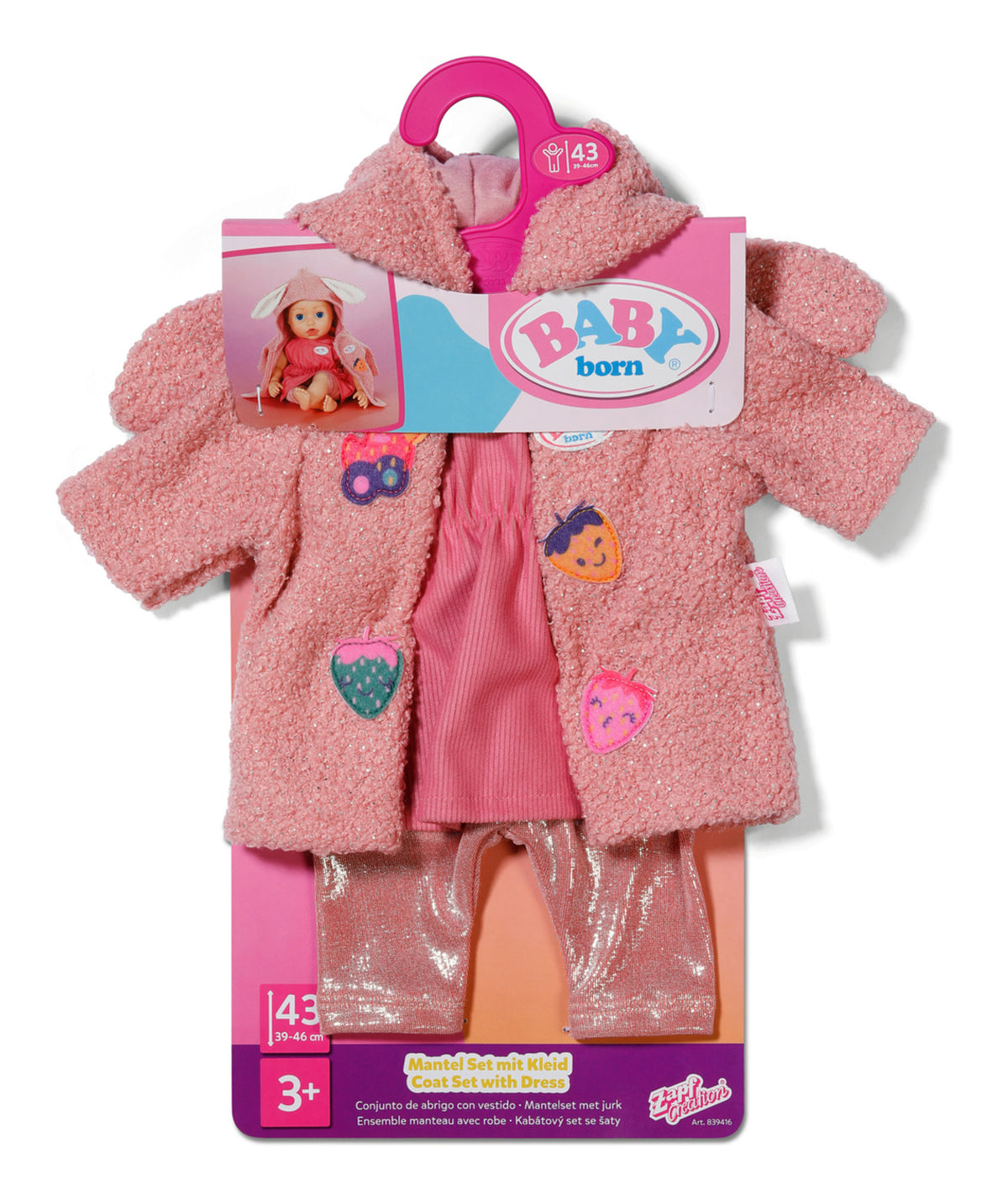 ** Baby Born Coat Set With Dress 43cm