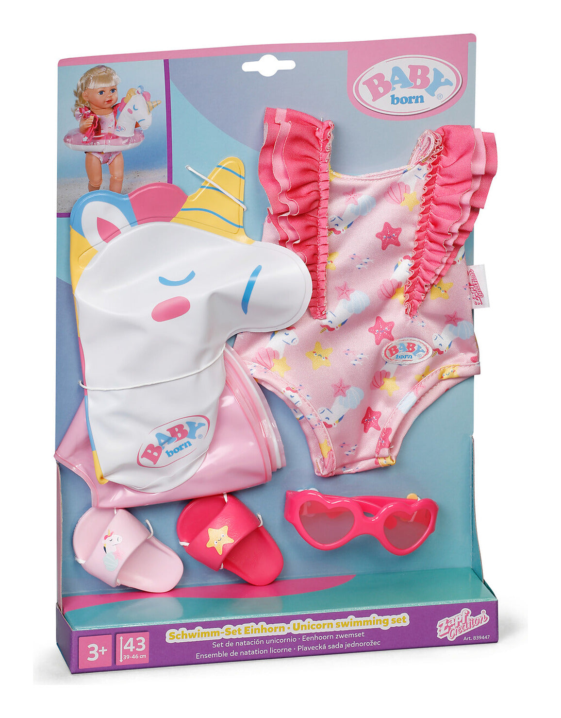 BABY born Unicorn Swim Set for 43cm Dolls