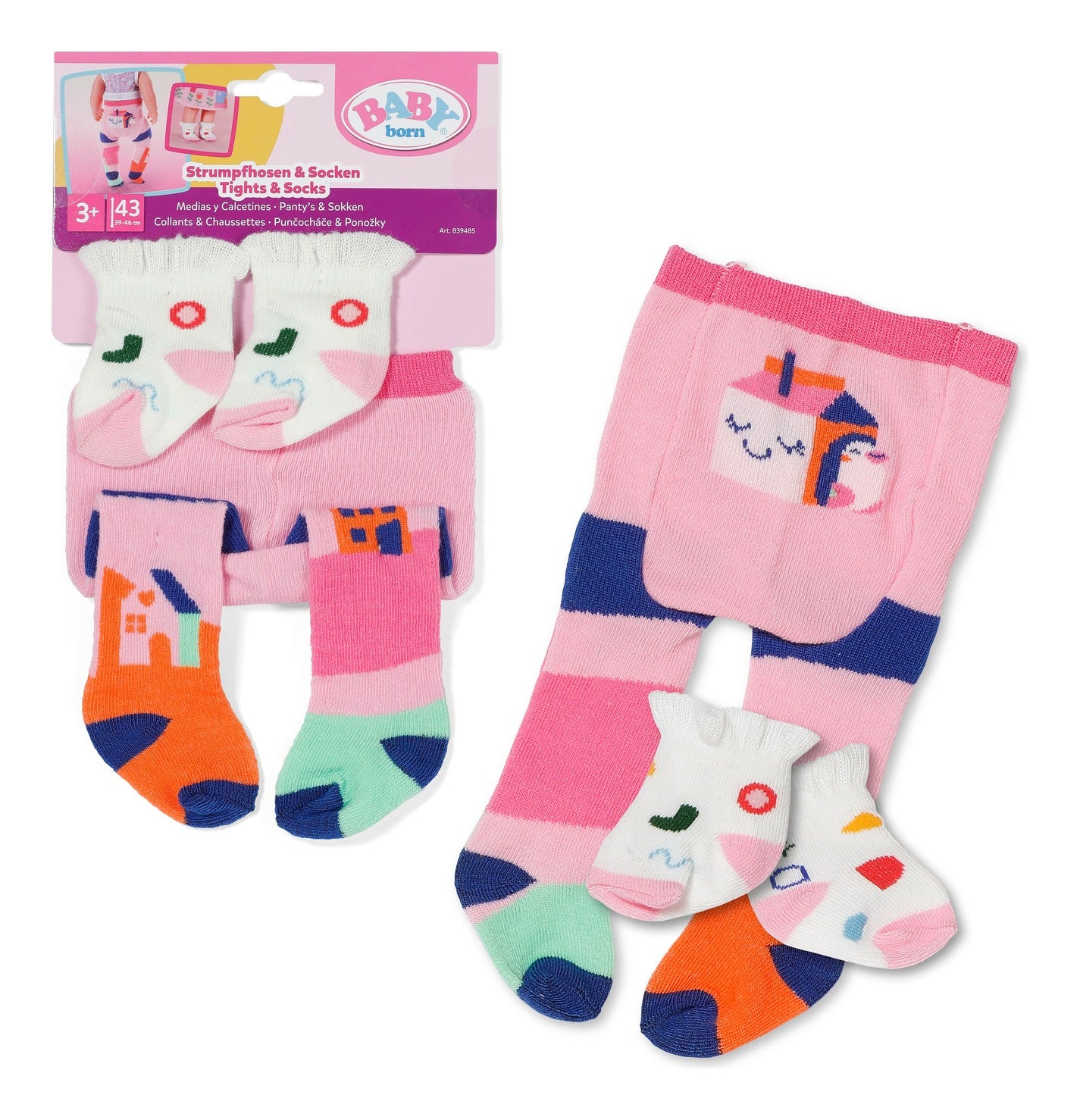 BABY born Tights & Socks for 43cm Dolls – 2 Assorted Styles