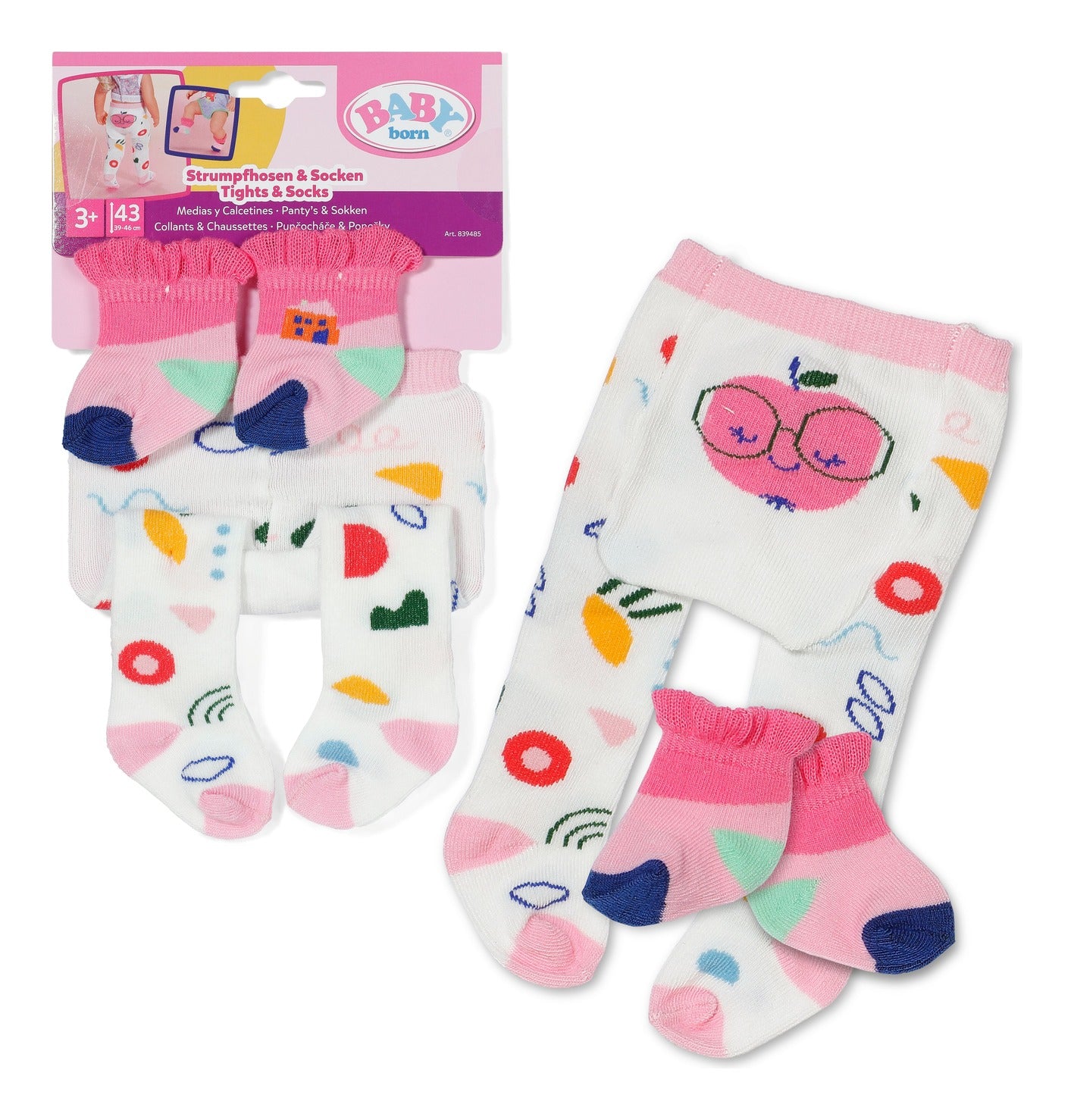 BABY born Tights & Socks for 43cm Dolls – 2 Assorted Styles