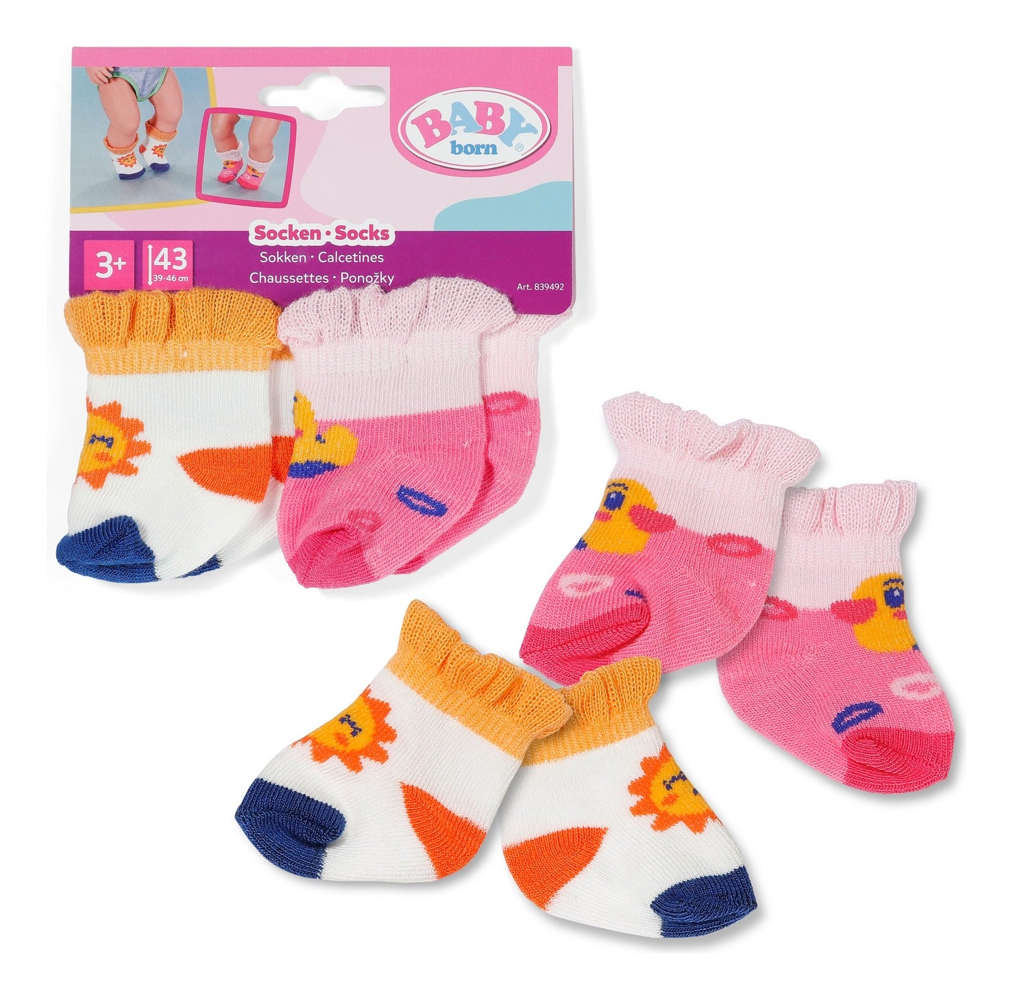 BABY born Socks 2-Pack for 43cm Dolls – Assorted