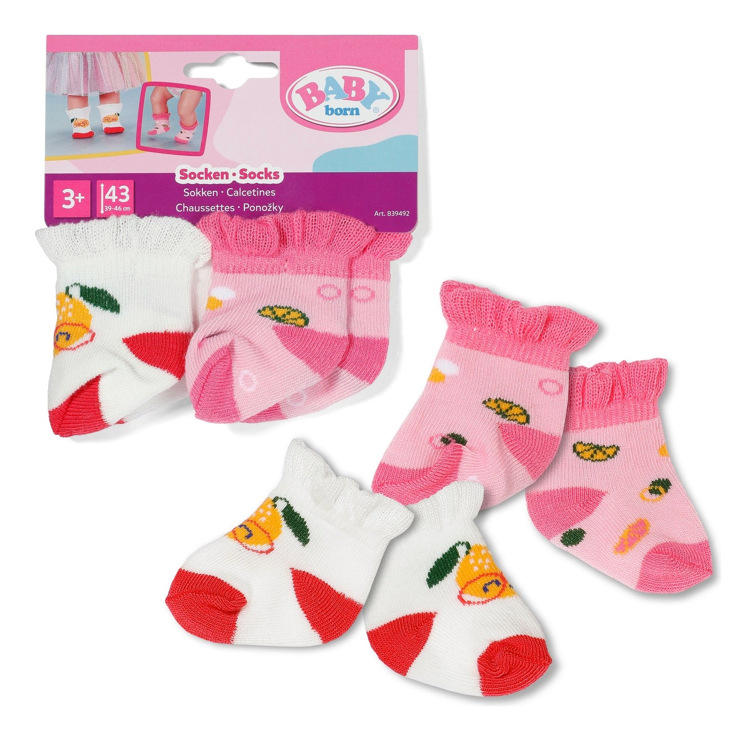 BABY born Socks 2-Pack for 43cm Dolls – Assorted