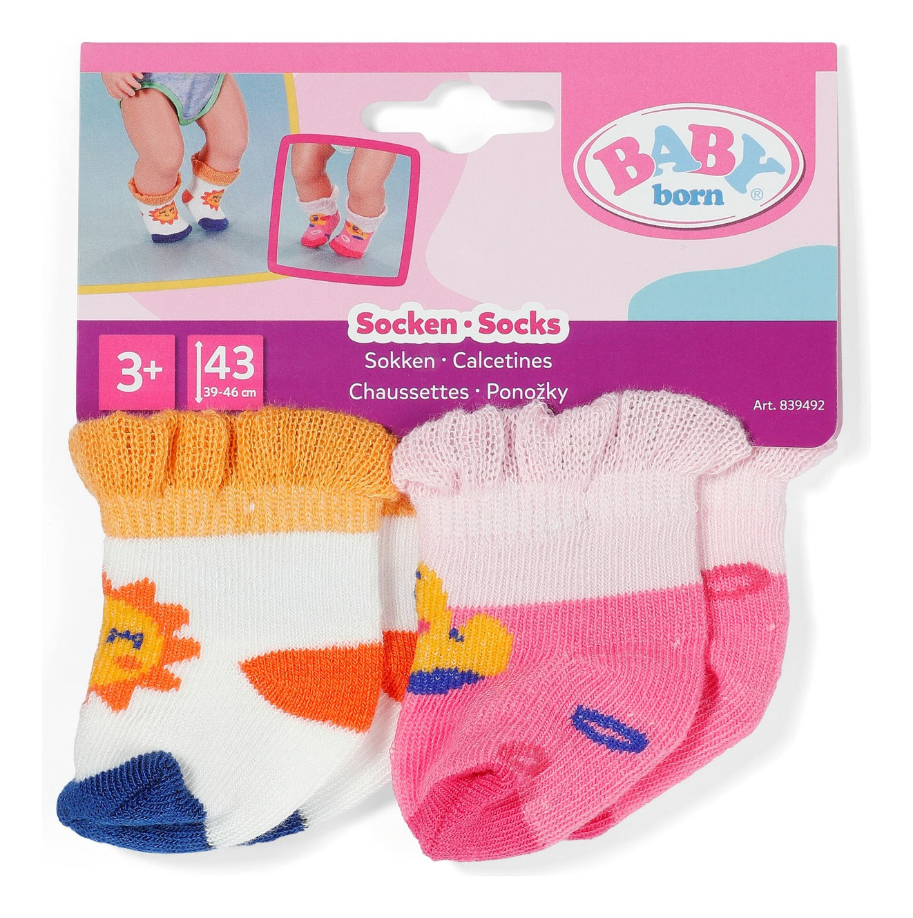 BABY born Socks 2-Pack for 43cm Dolls – Assorted
