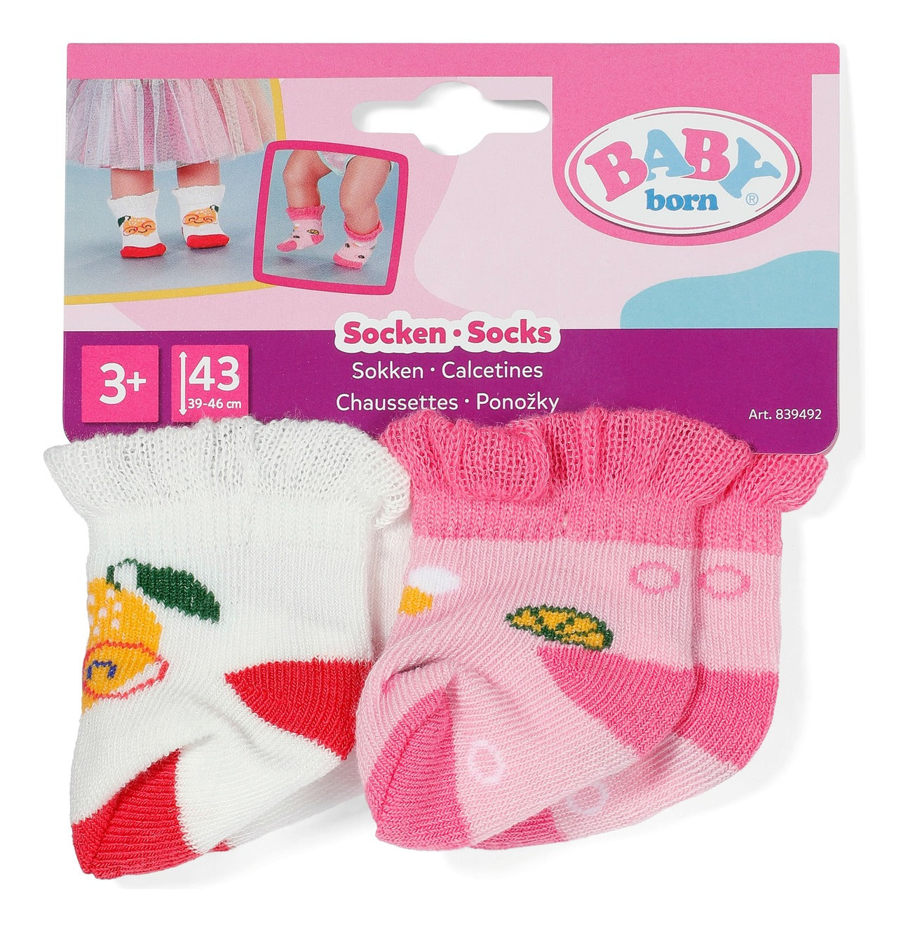 BABY born Socks 2-Pack for 43cm Dolls – Assorted