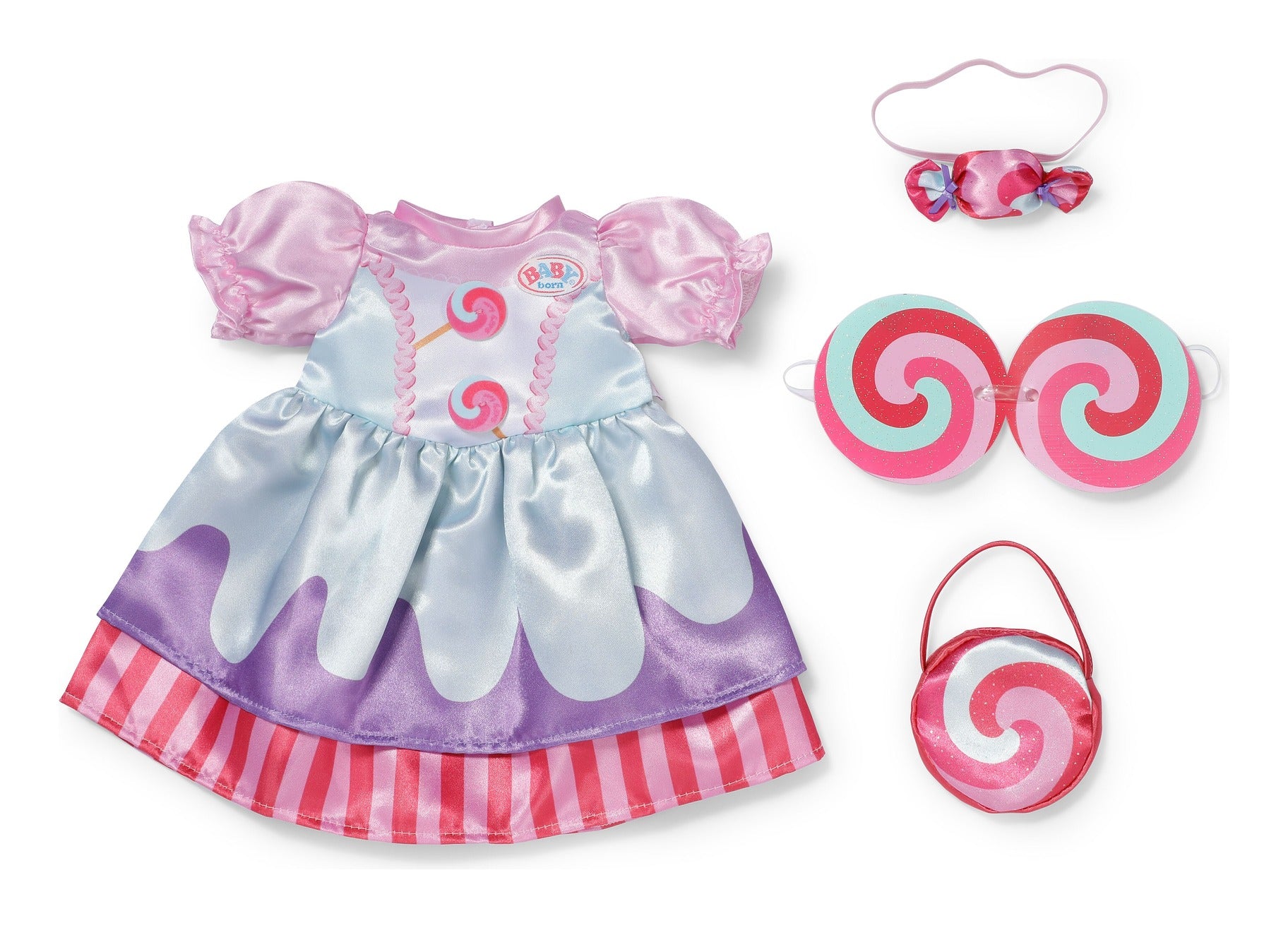 BABY born Candy Dress Outfit 43cm with Bag, Glasses & Headband