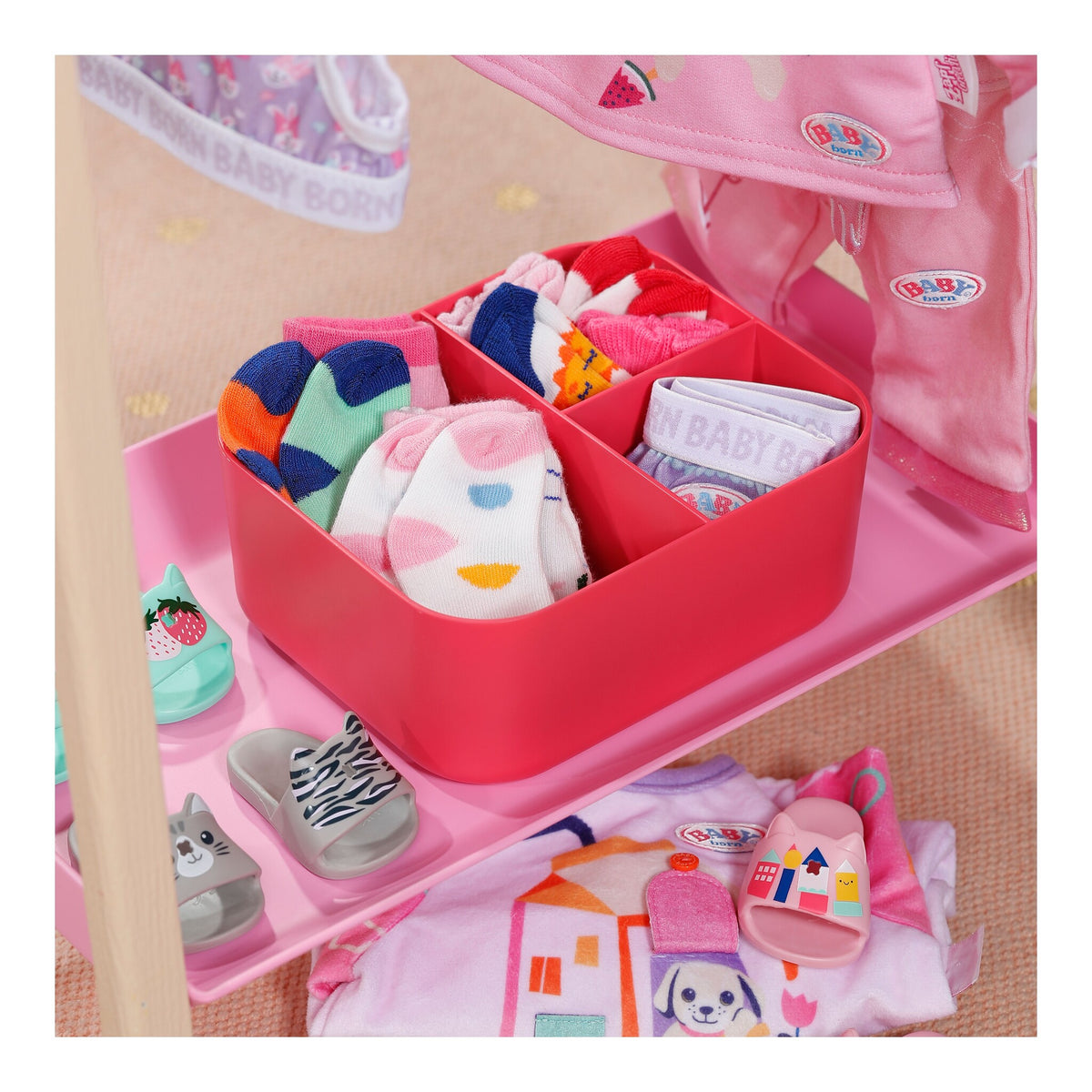 BABY born Clothes Rail with Mirror and Storage