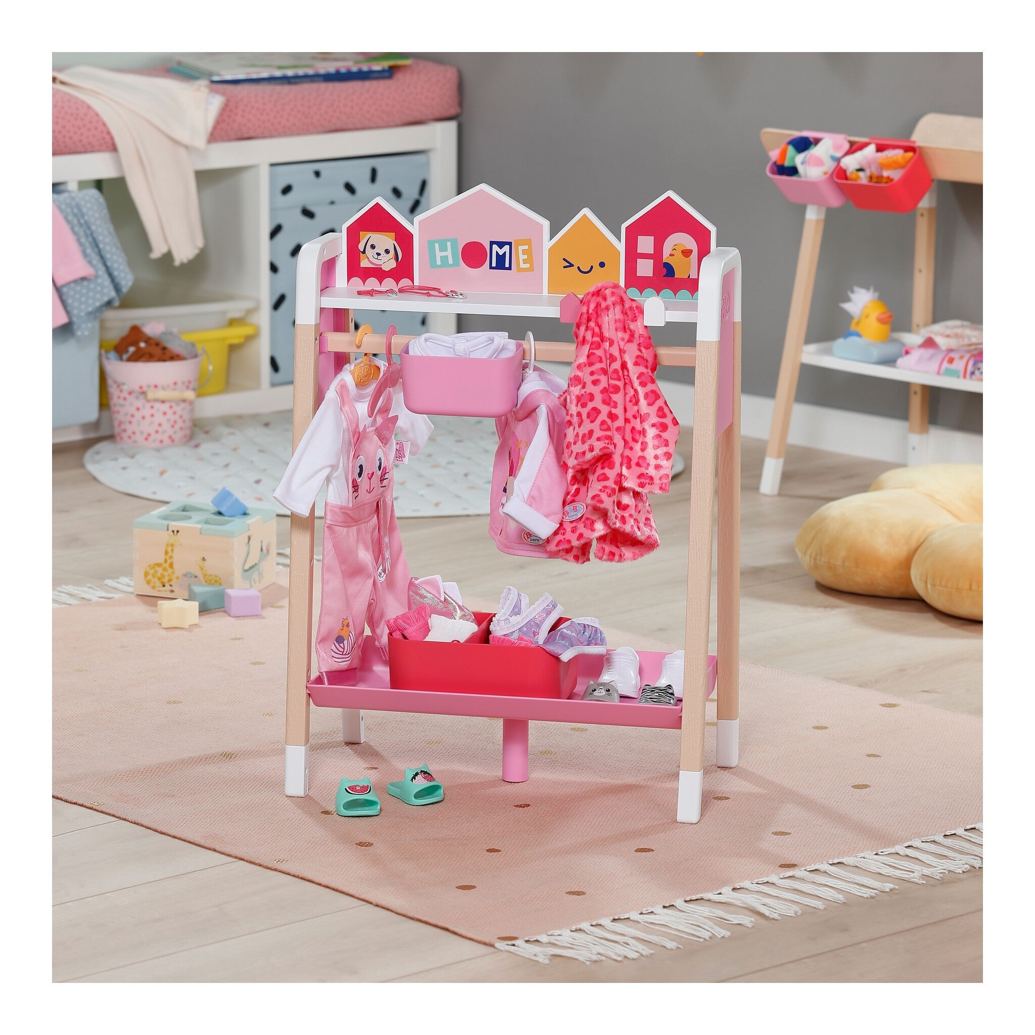 BABY born Clothes Rail with Mirror and Storage