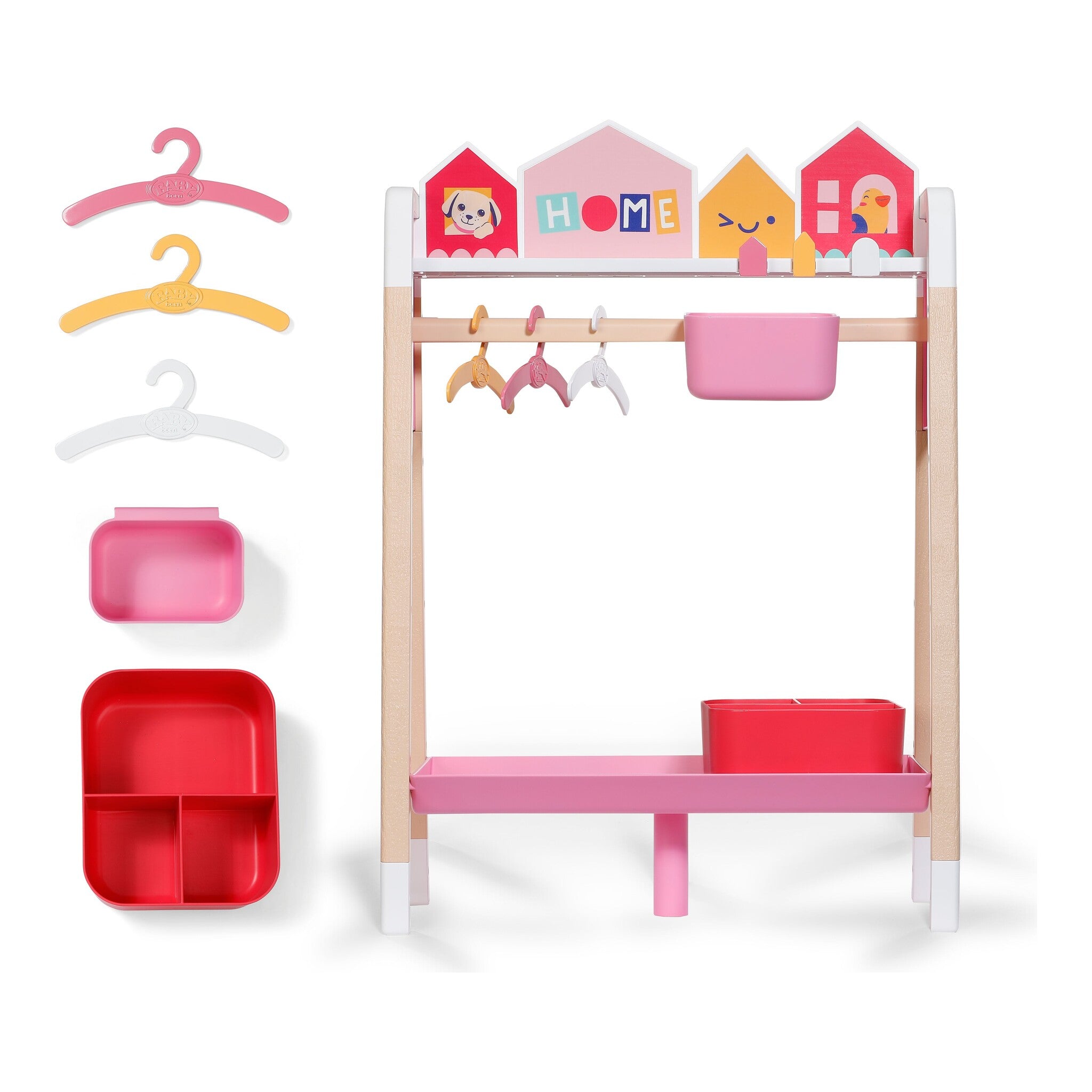 BABY born Clothes Rail with Mirror and Storage