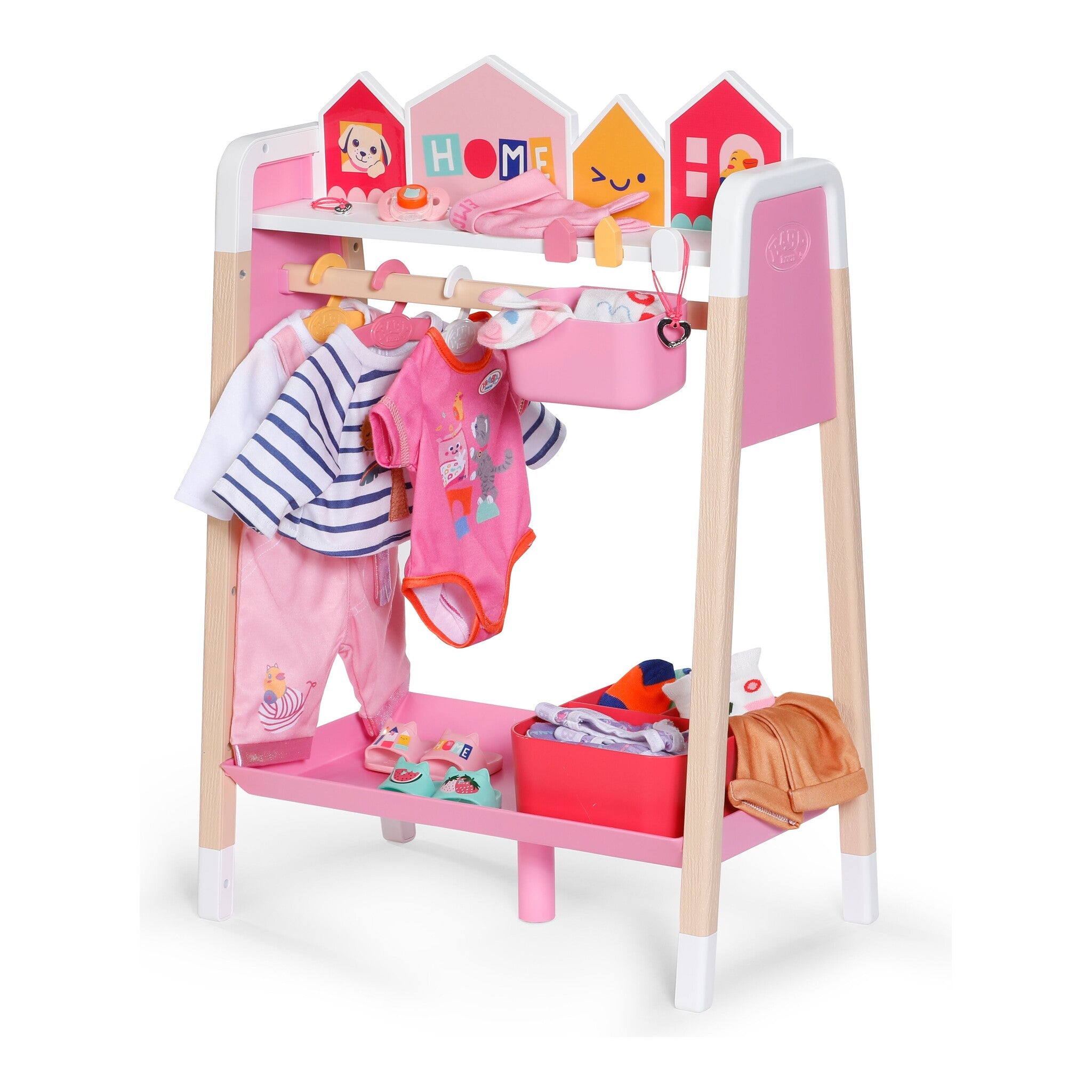 BABY born Clothes Rail with Mirror and Storage
