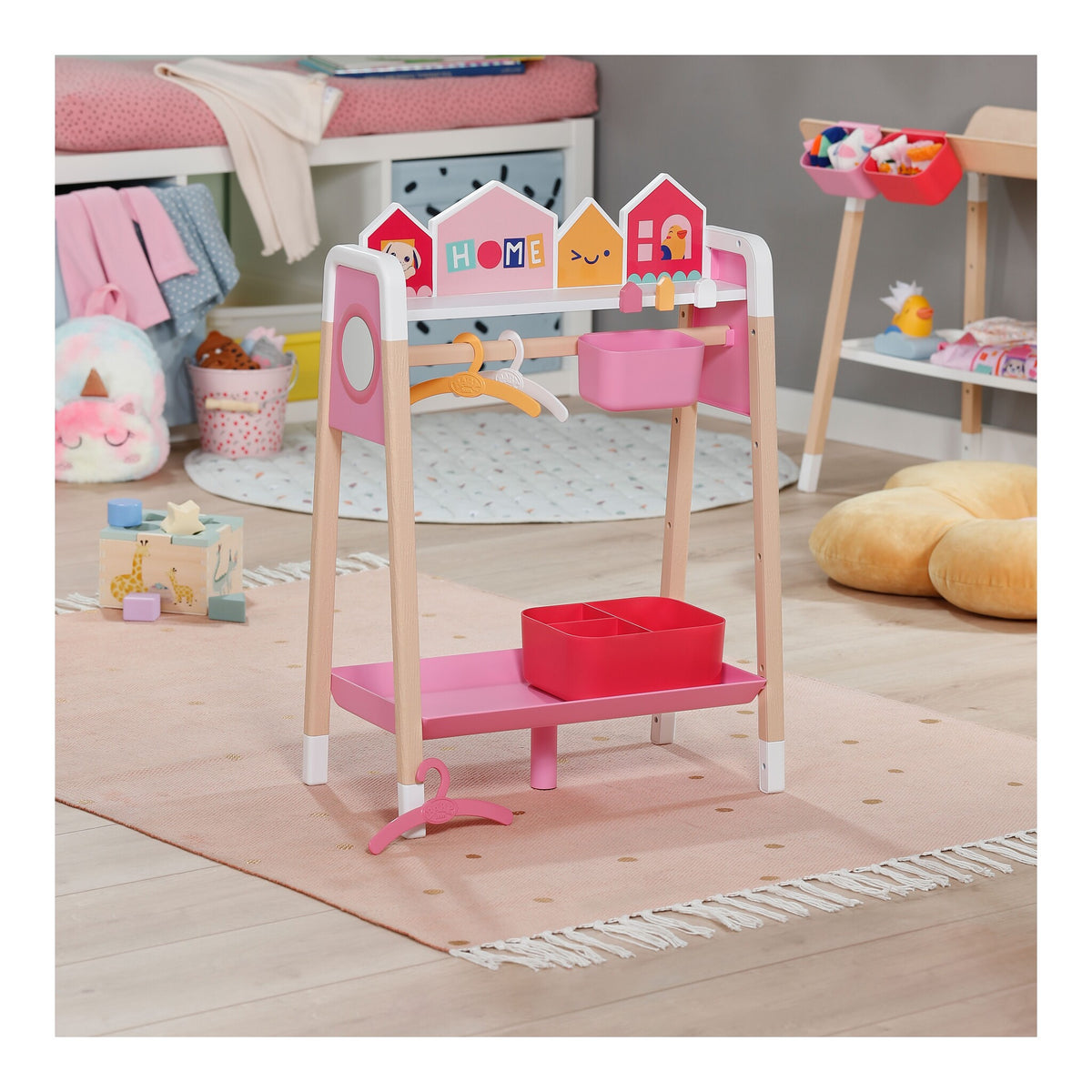 BABY born Clothes Rail with Mirror and Storage