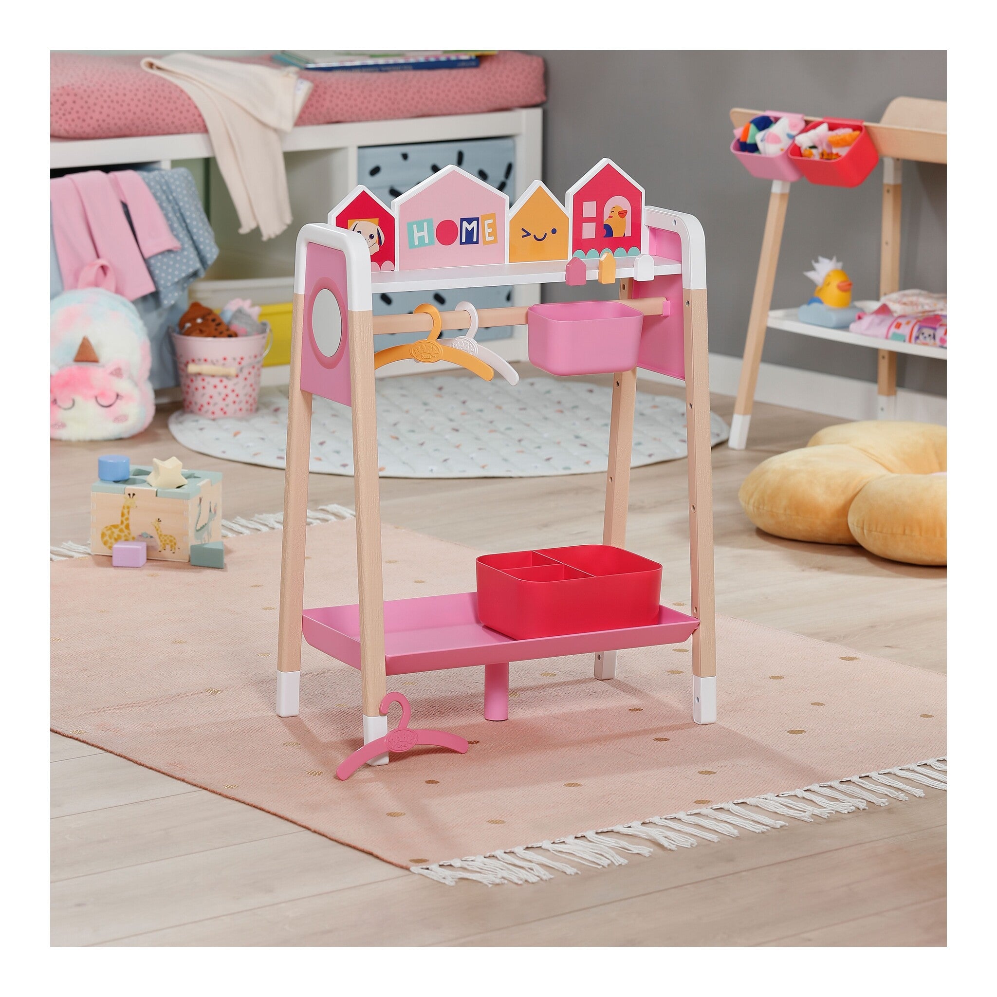 BABY born Clothes Rail with Mirror and Storage