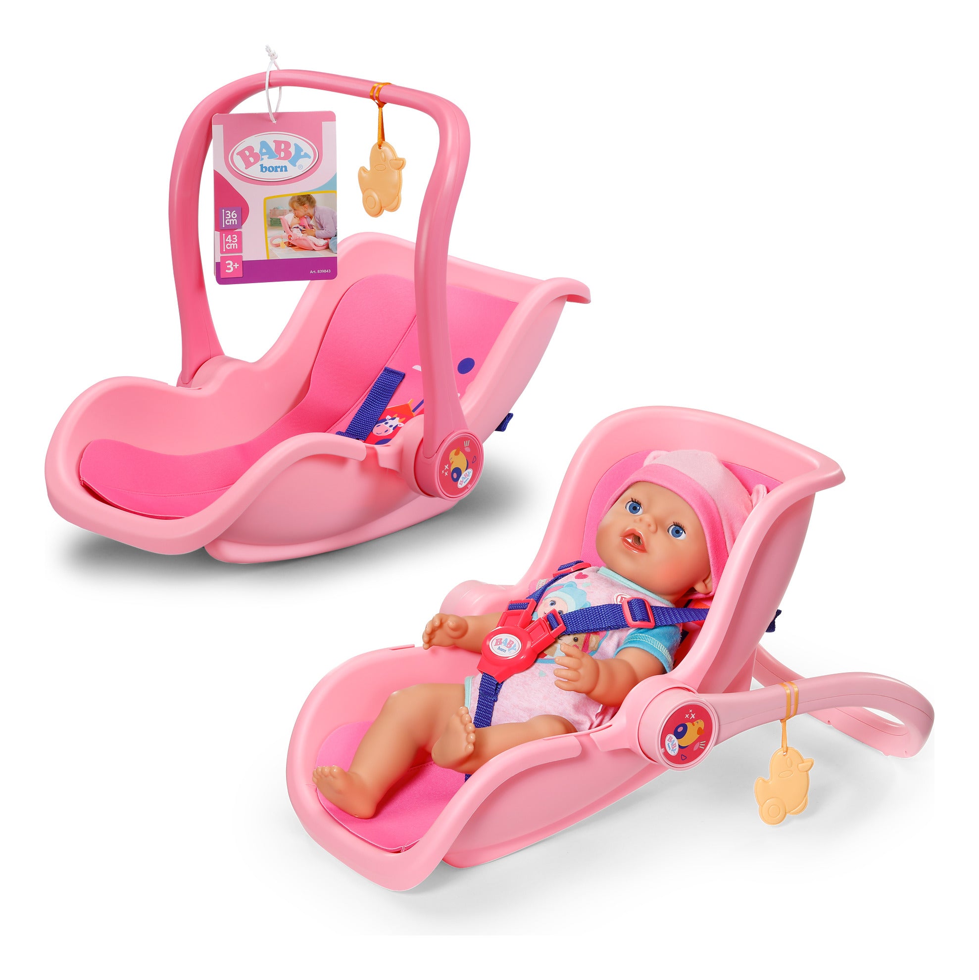 BABY born Comfort Seat Pink Doll Carrier and Rocking Seat
