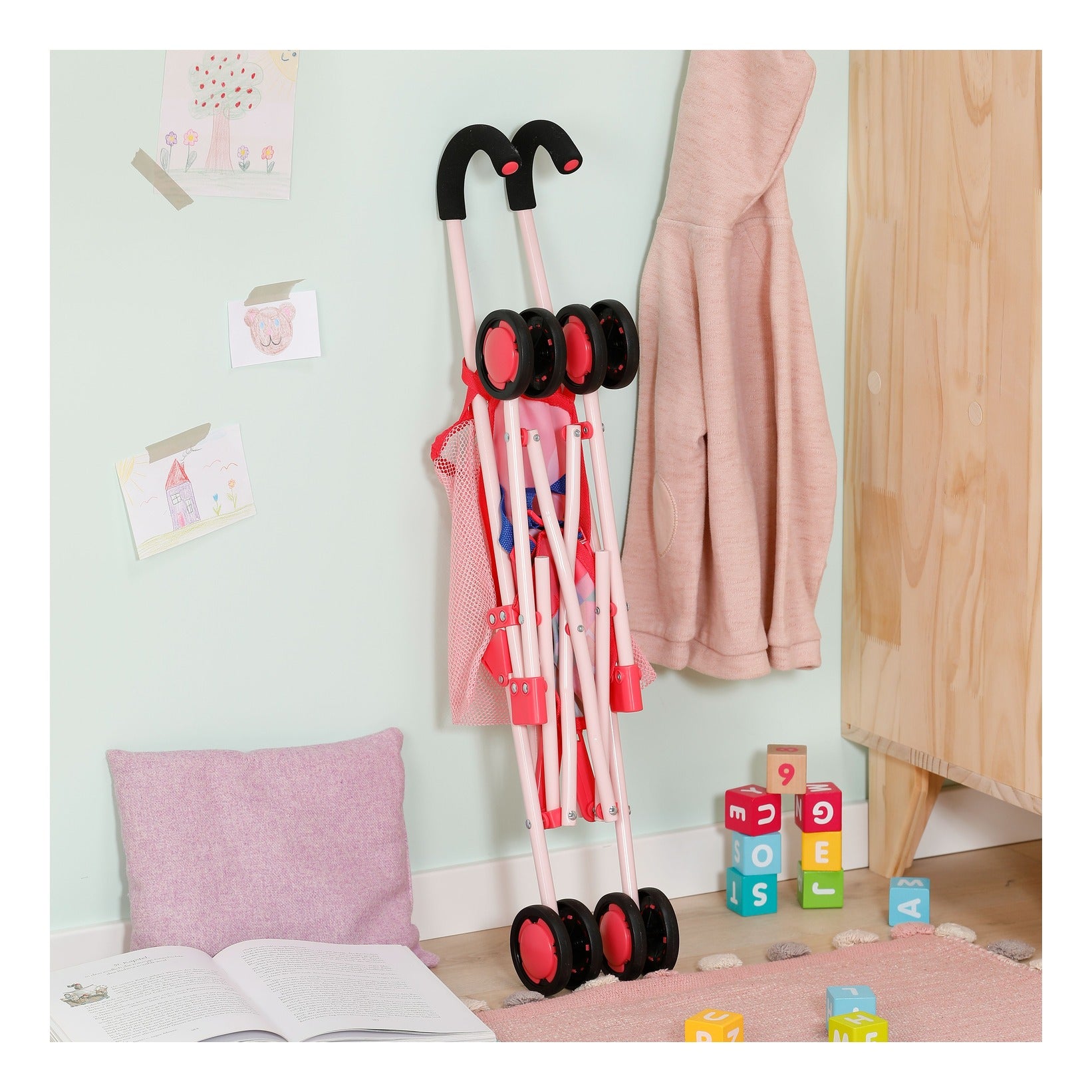 BABY born Pink Doll Stroller with Bag